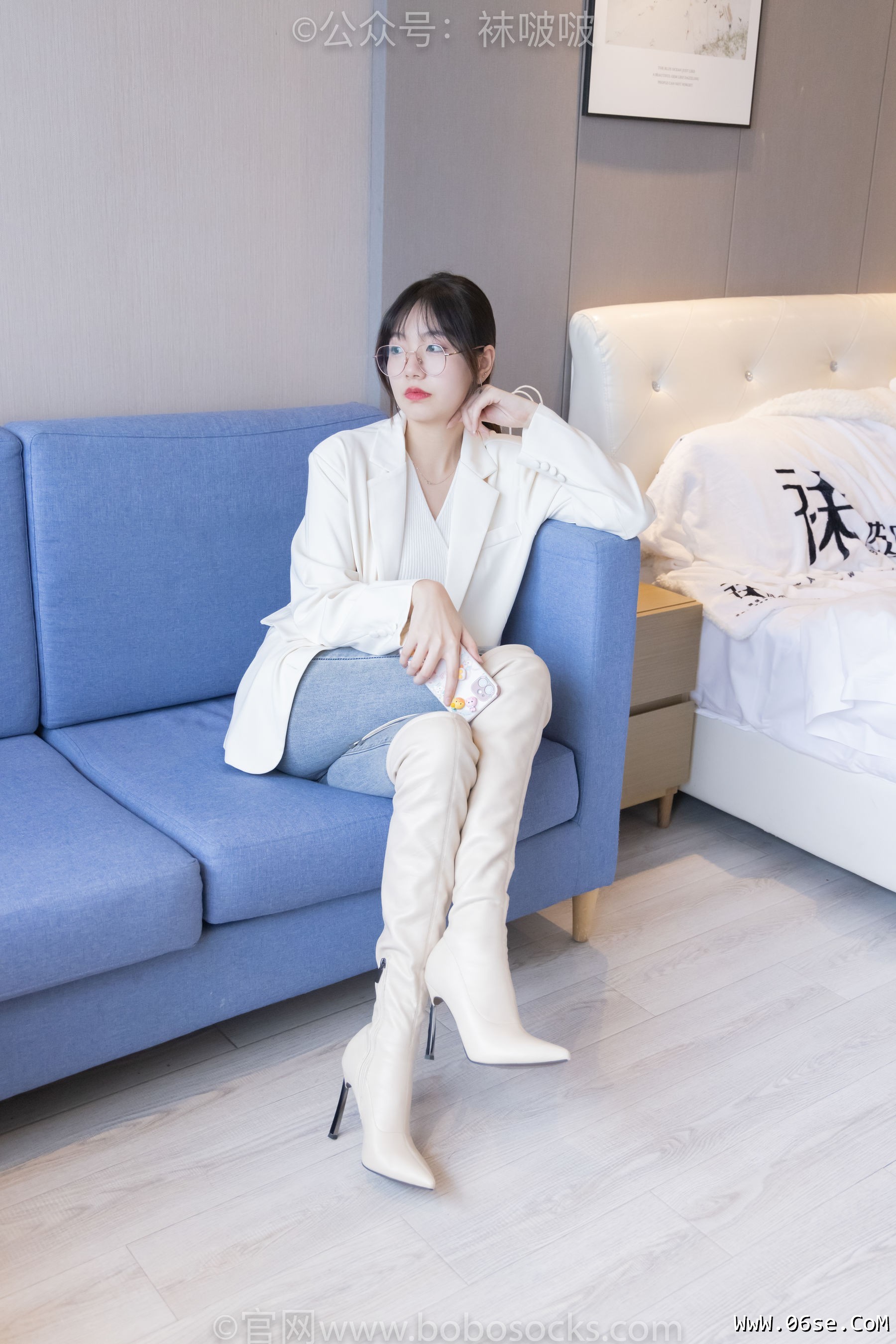 图片[6]-BoBoSocks袜啵啵 No.050 小甜豆-高跟长靴、白棉袜[175P]-六色网