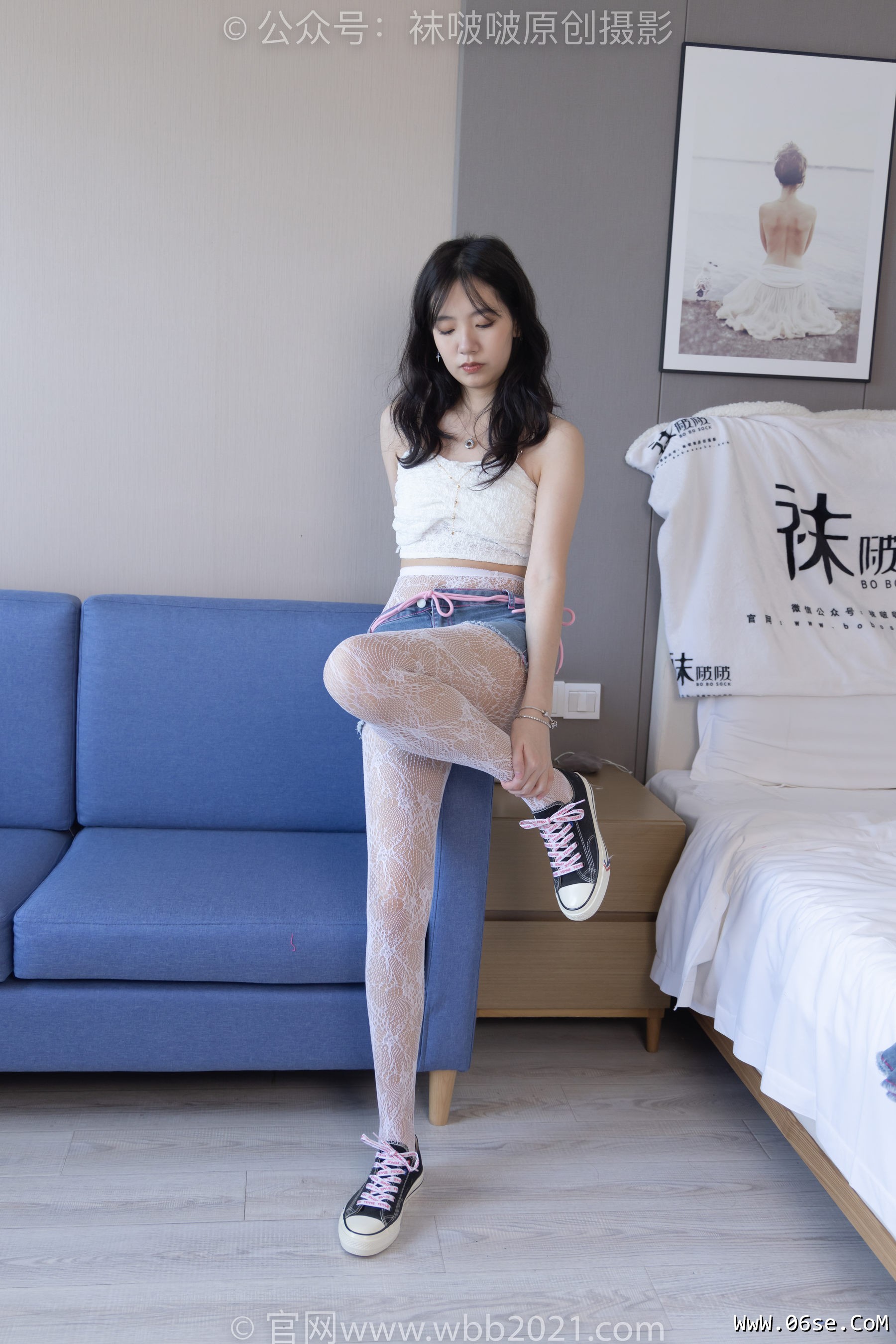 图片[134]-BoBoSocks袜啵啵 No.231 小甜豆-板鞋、白色蕾丝袜、可拆卸牛仔裤、裤里丝[154P]-六色网