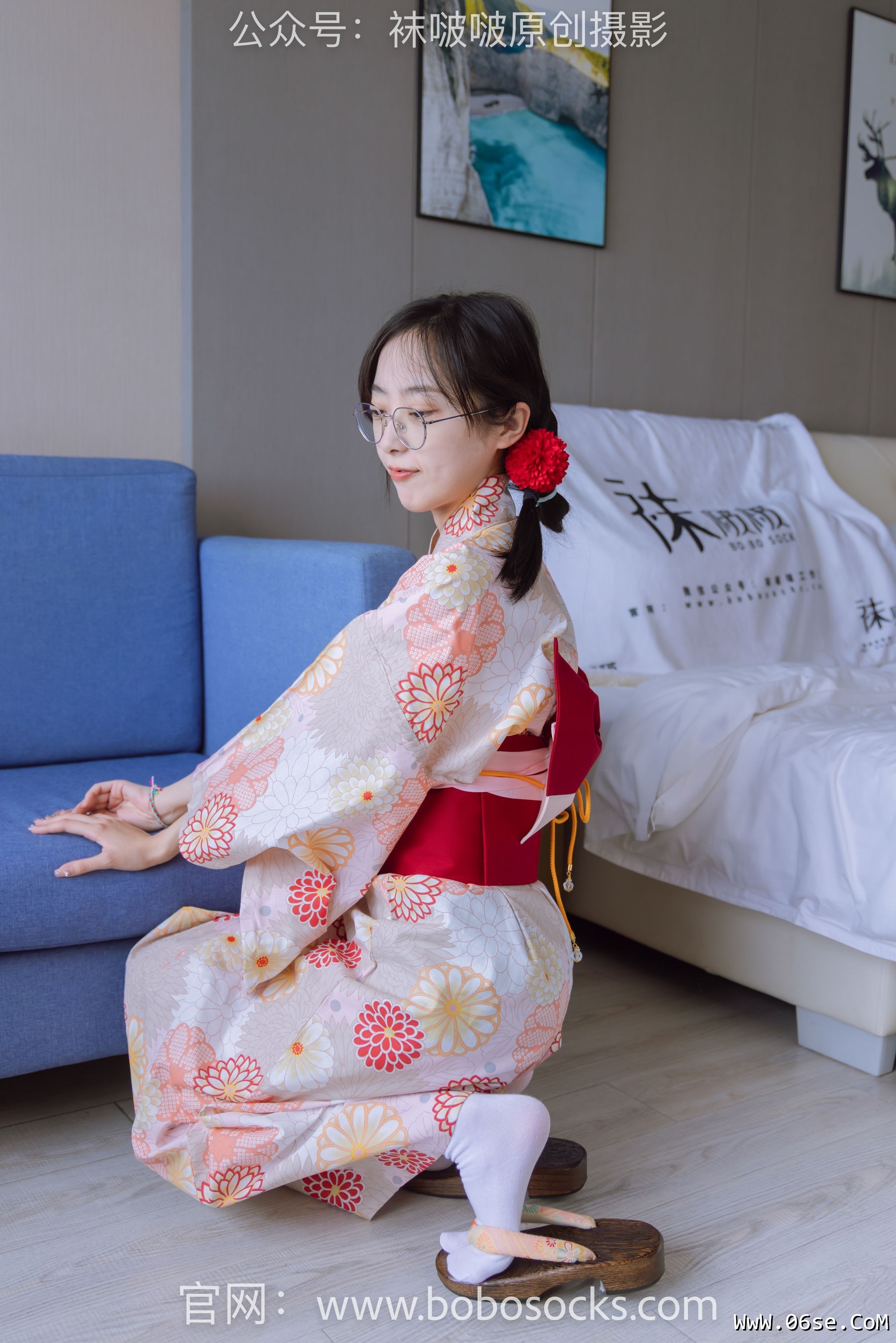 图片[115]-BoBoSocks袜啵啵 No.137 稚予-木屐、分指白棉袜、裸足、和风浴衣[170P]-六色网
