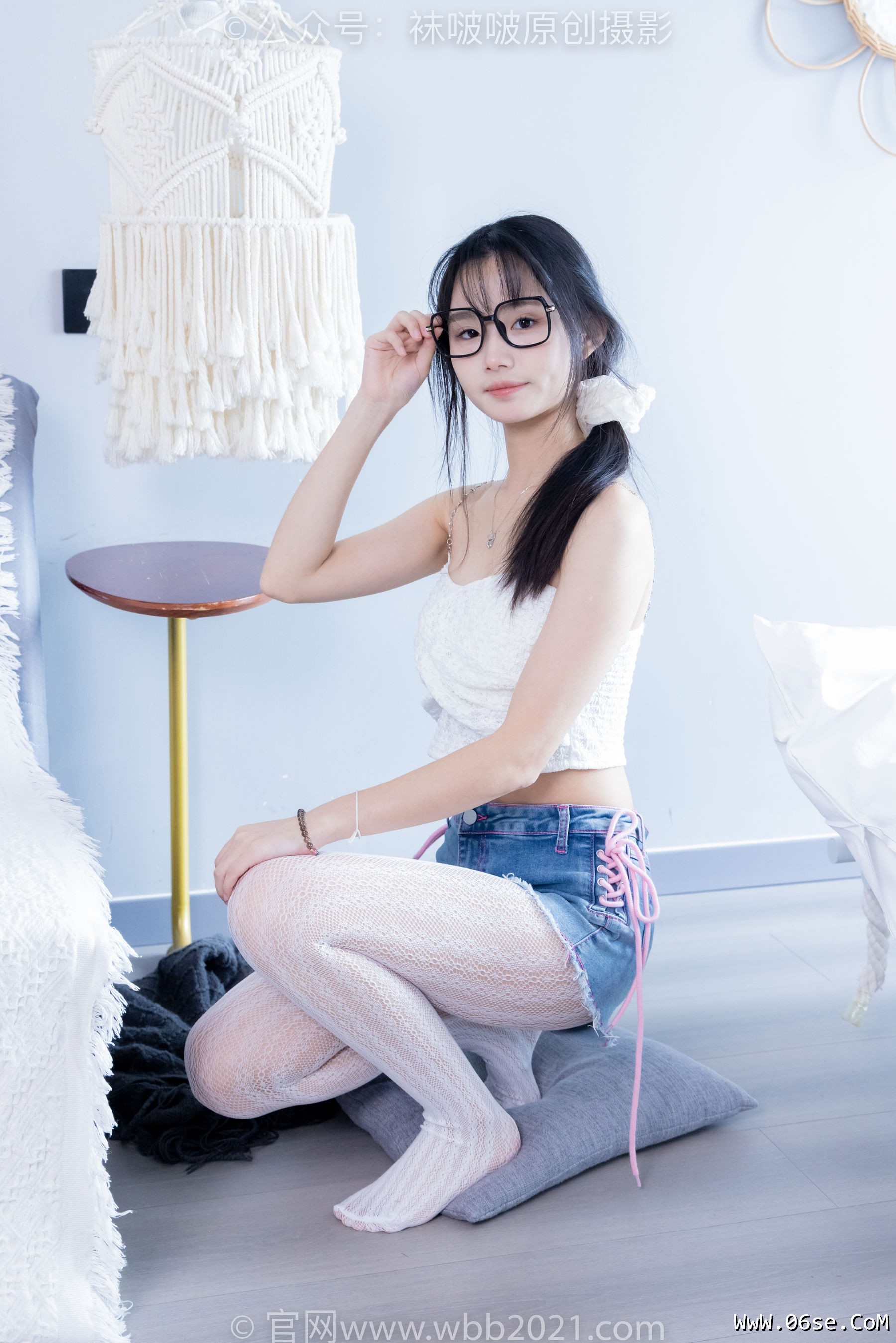 图片[127]-BoBoSocks袜啵啵 No.372 甜甜圈 -板鞋、白色蕾丝袜、可拆卸牛仔裤、裤里丝[140P]-六色网