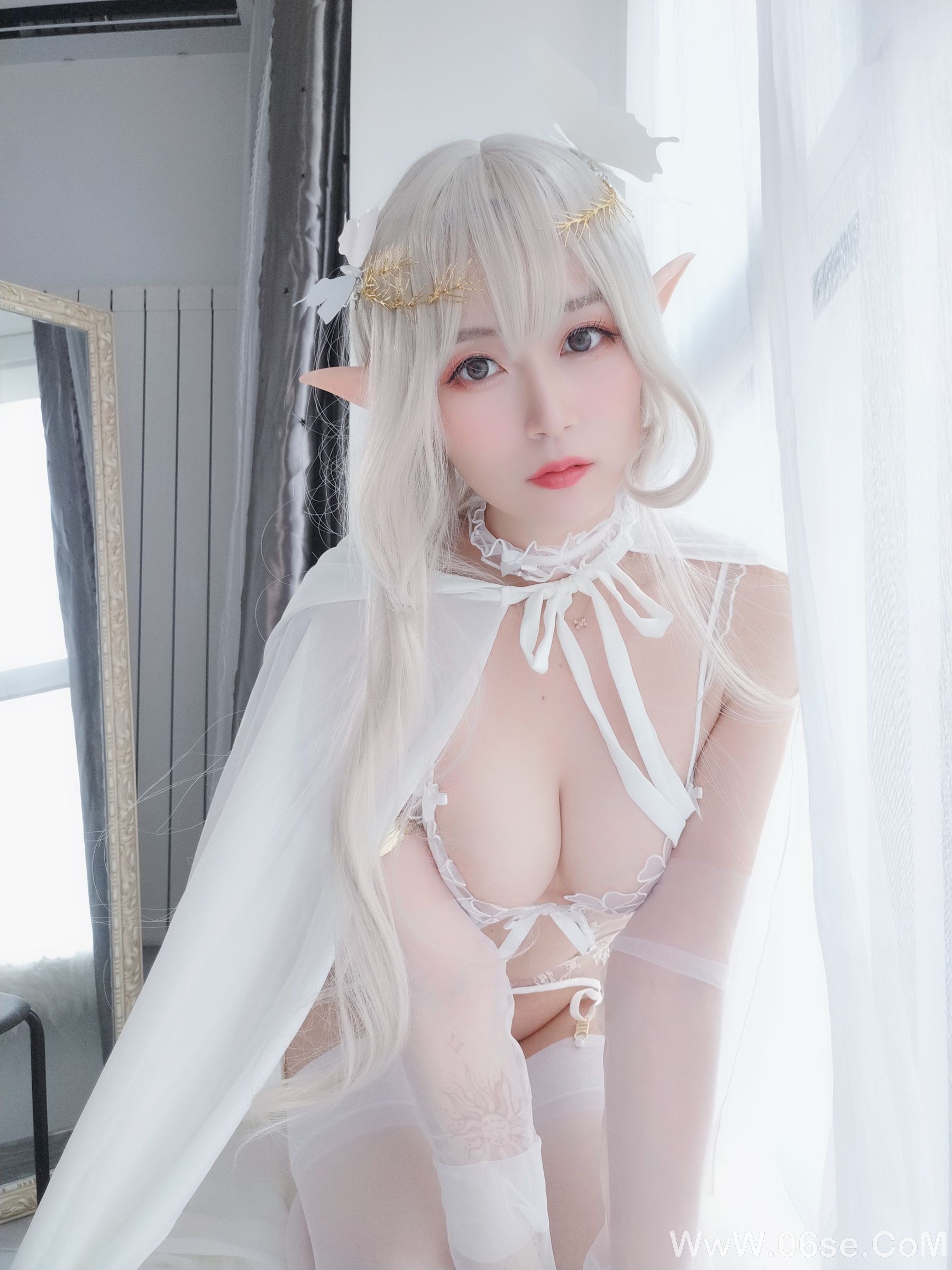 图片[32]-Coser小姐姐白银 纯白精灵[45P]-六色网