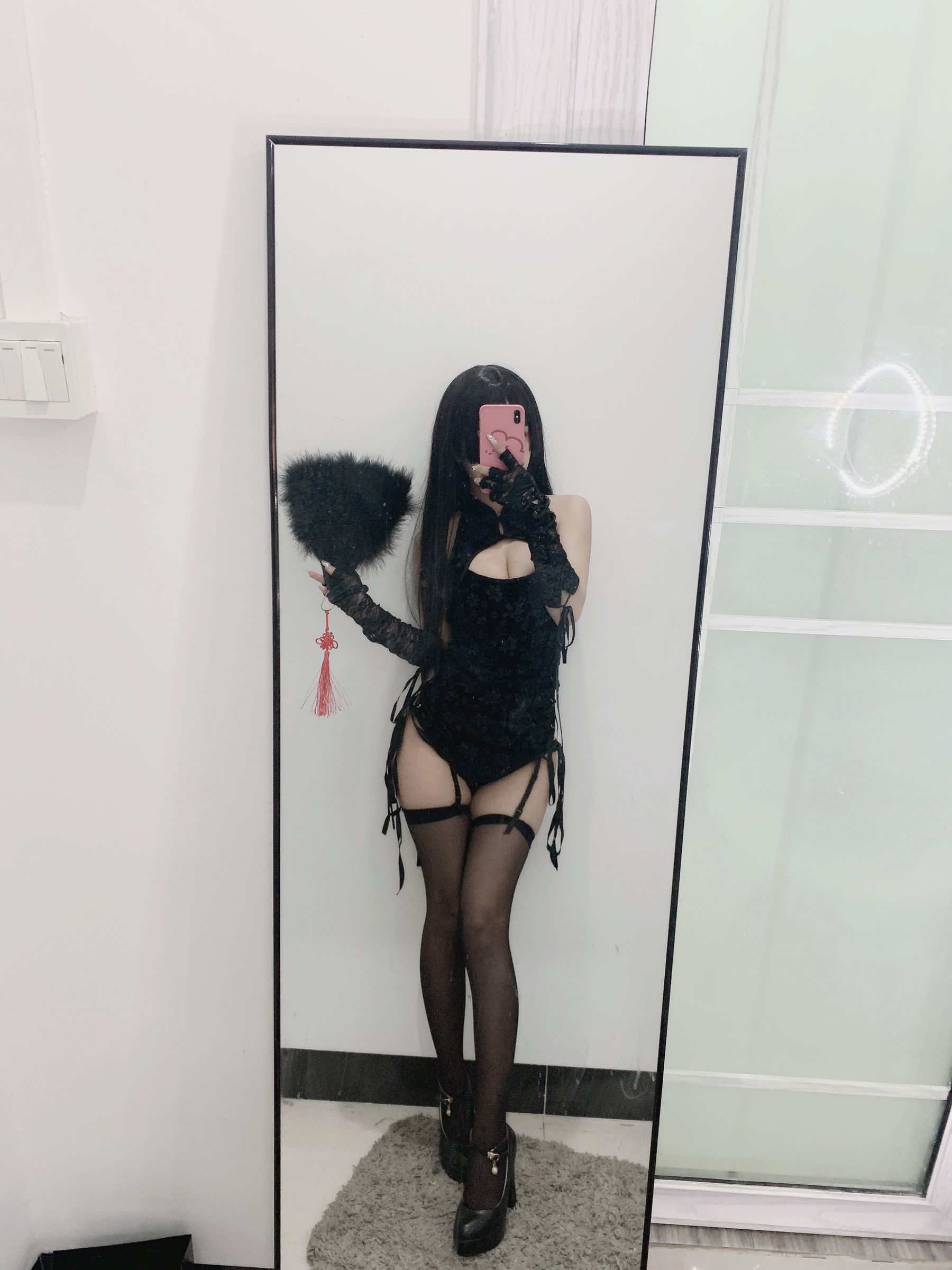 图片[68]-白嫩美少女鬼畜瑶 黑色旗袍[70P]-六色网