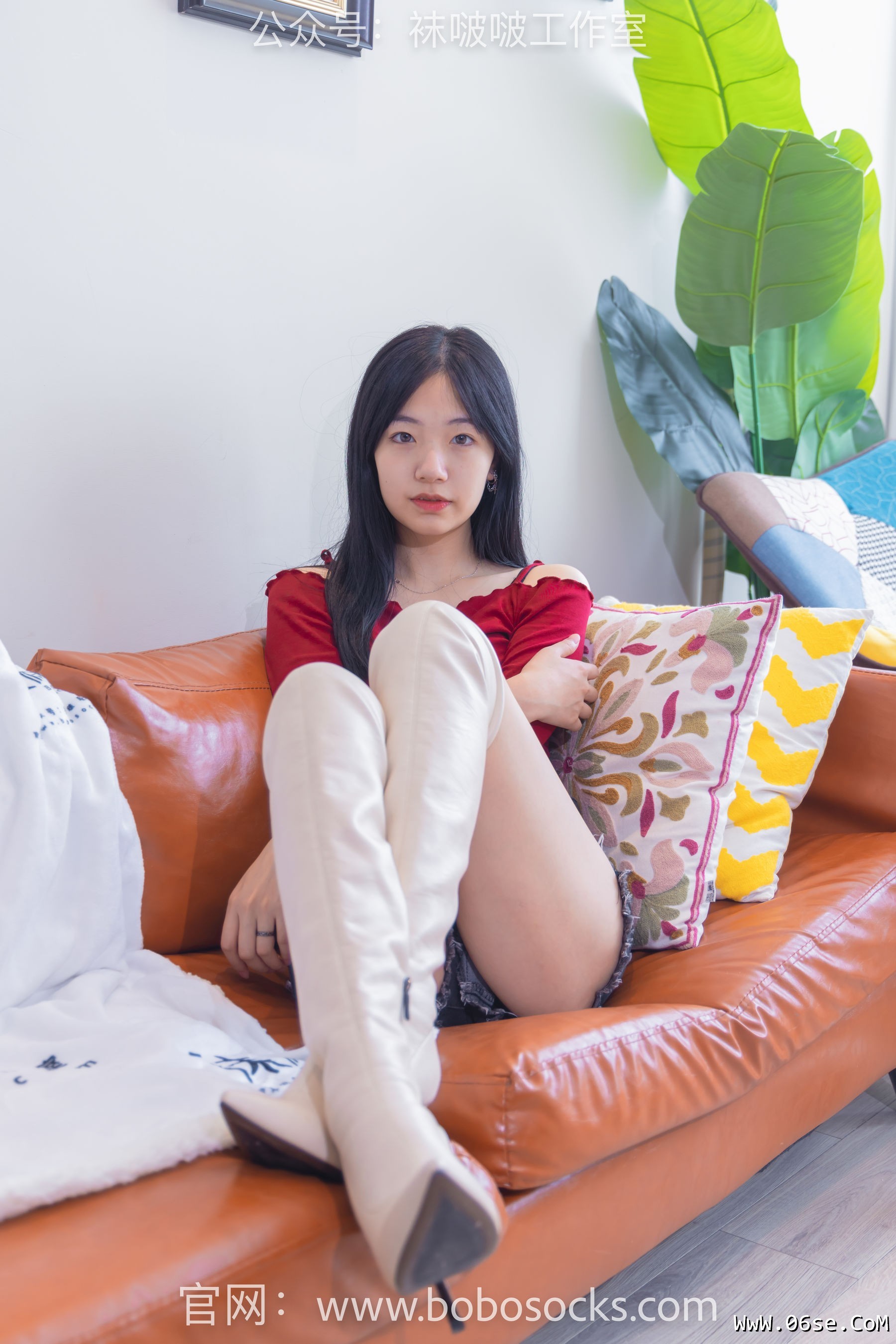 图片[124]-BoBoSocks袜啵啵 No.120 小甜豆-高跟长靴、白棉袜、裸足[170P]-六色网