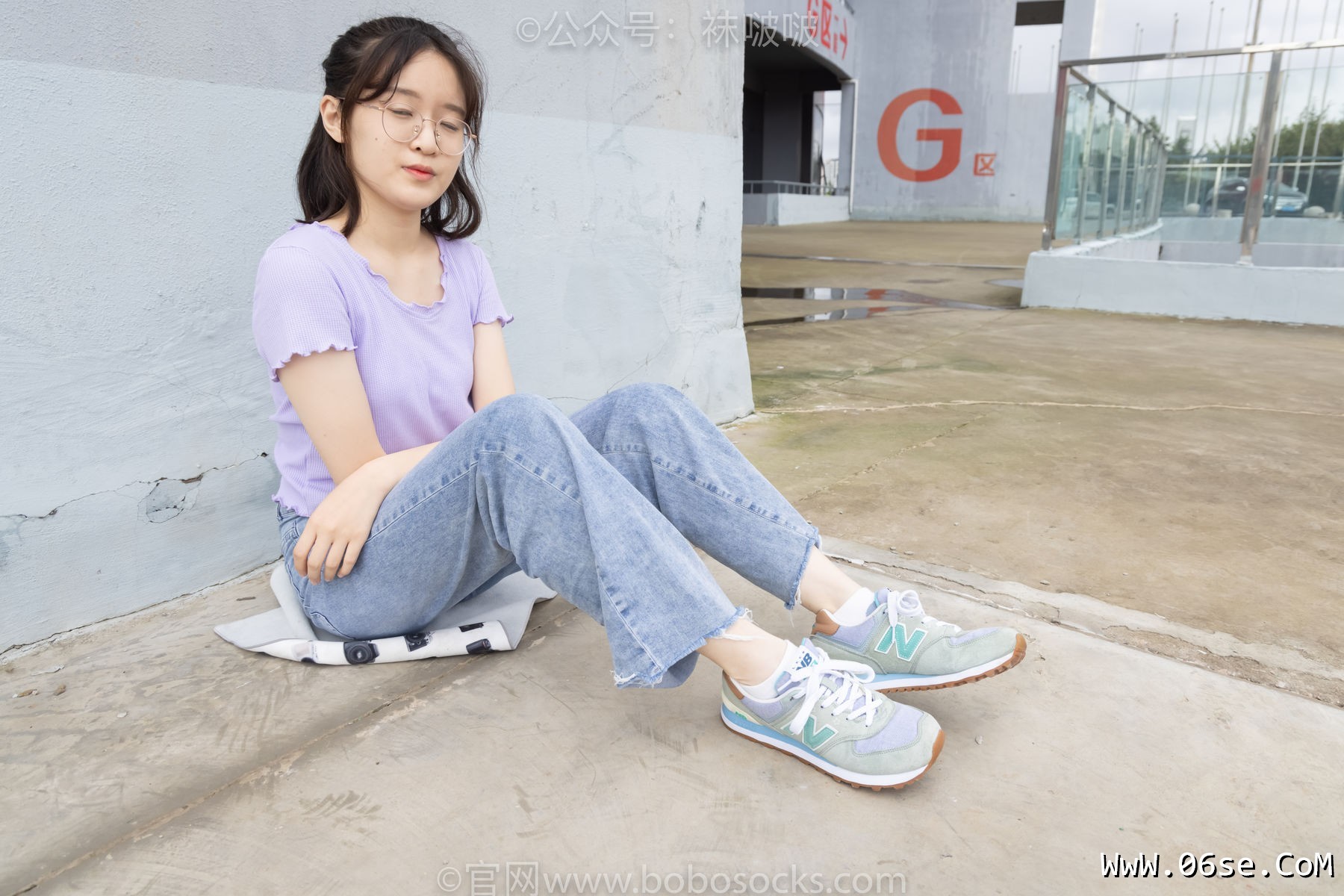 图片[30]-BoBoSocks袜啵啵 No.020 熊熊-NB运动鞋、蓝色短棉袜、裸足[150P]-六色网