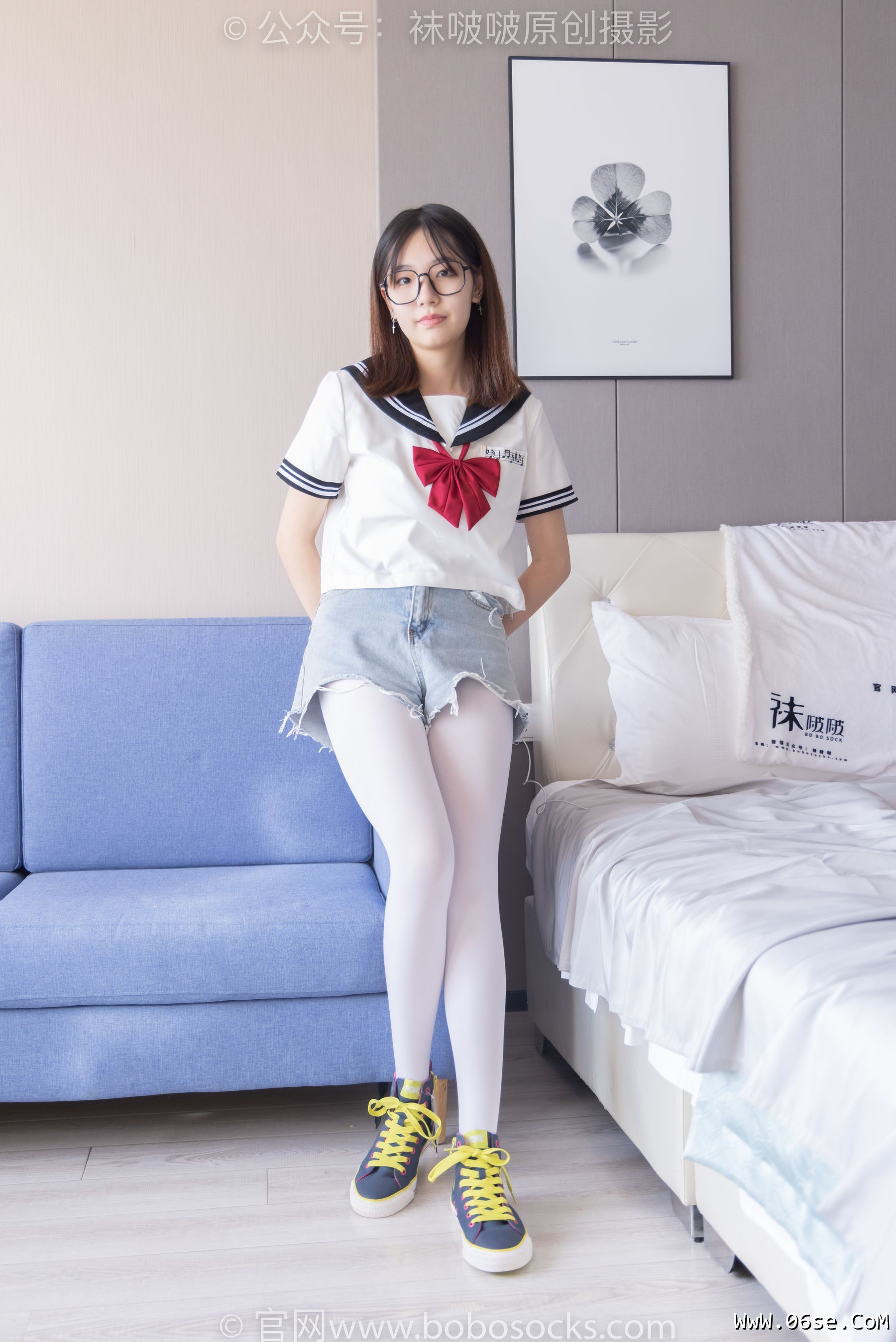 图片[66]-BoBoSocks袜啵啵 No.215 小甜豆-三双帆布鞋板鞋、厚白丝、黑丝[144P]-六色网