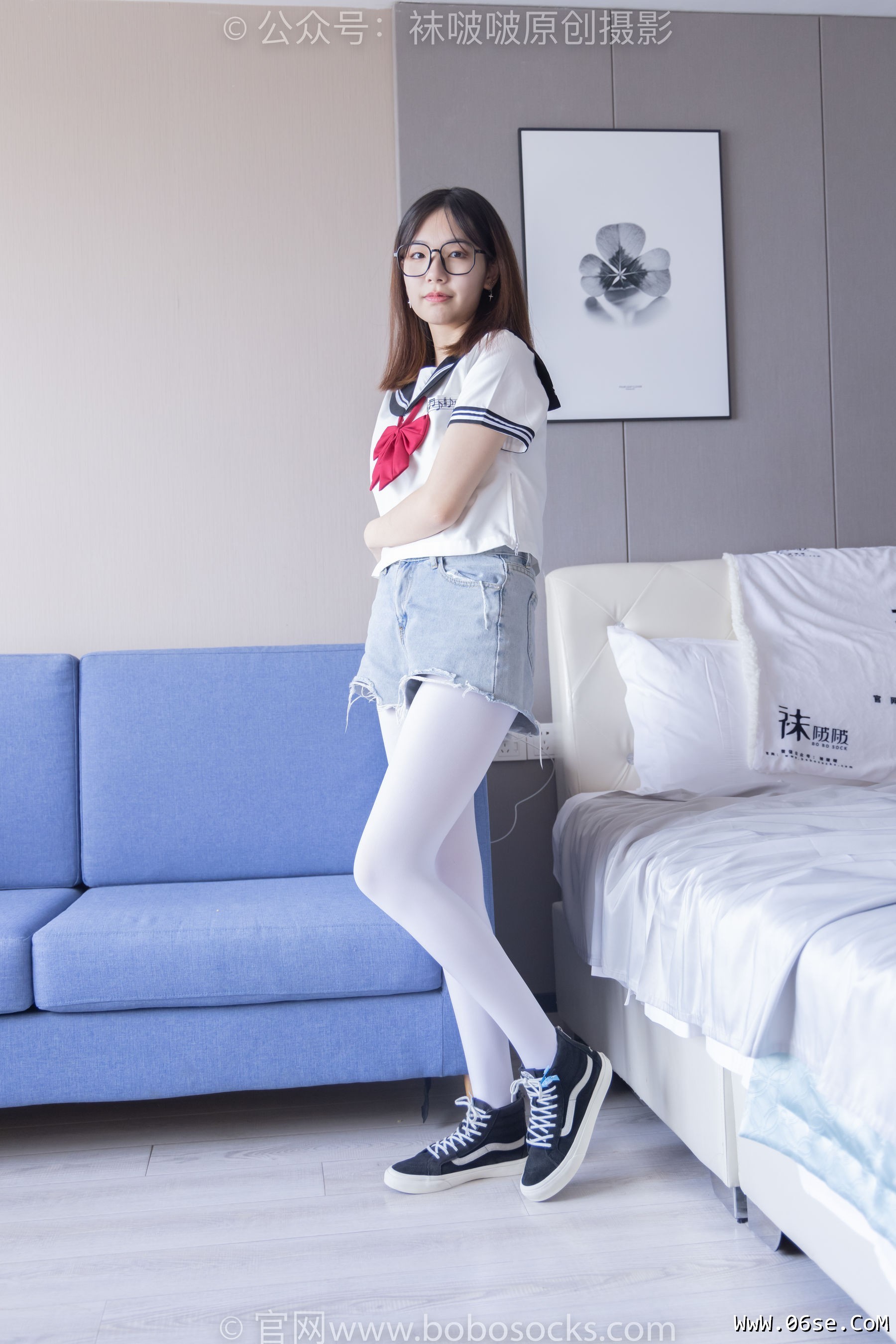 图片[35]-BoBoSocks袜啵啵 No.215 小甜豆-三双帆布鞋板鞋、厚白丝、黑丝[144P]-六色网