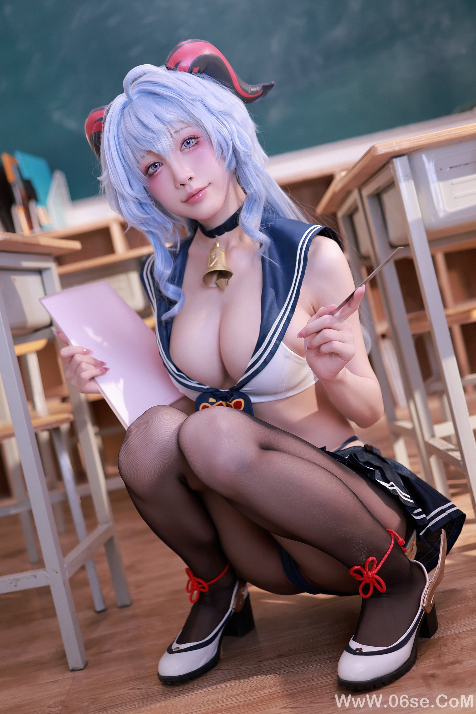 图片[9]-水淼Aqua – 原神 甘雨 JK[50P]-六色网