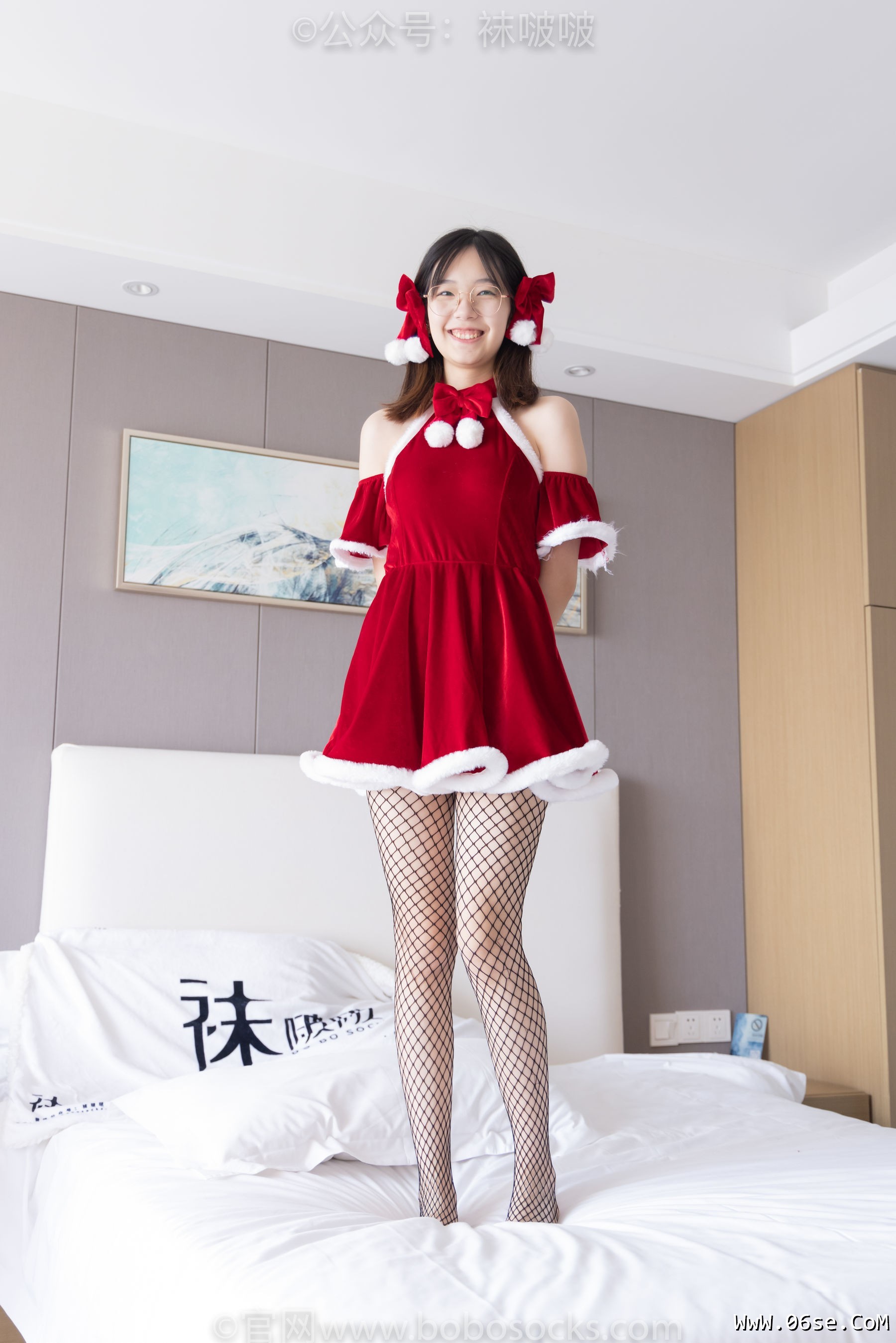 图片[126]-BoBoSocks袜啵啵 No.043 小甜豆-圣诞服、平底鞋、高跟鞋、白色渔网袜[164P]-六色网