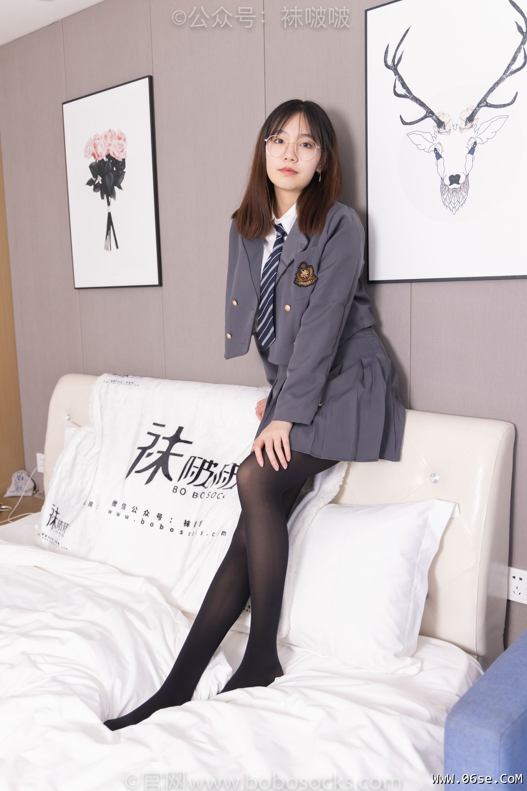 图片[117]-BoBoSocks袜啵啵 No.060 小甜豆-JK制服、皮鞋、厚黑丝[131P]-六色网