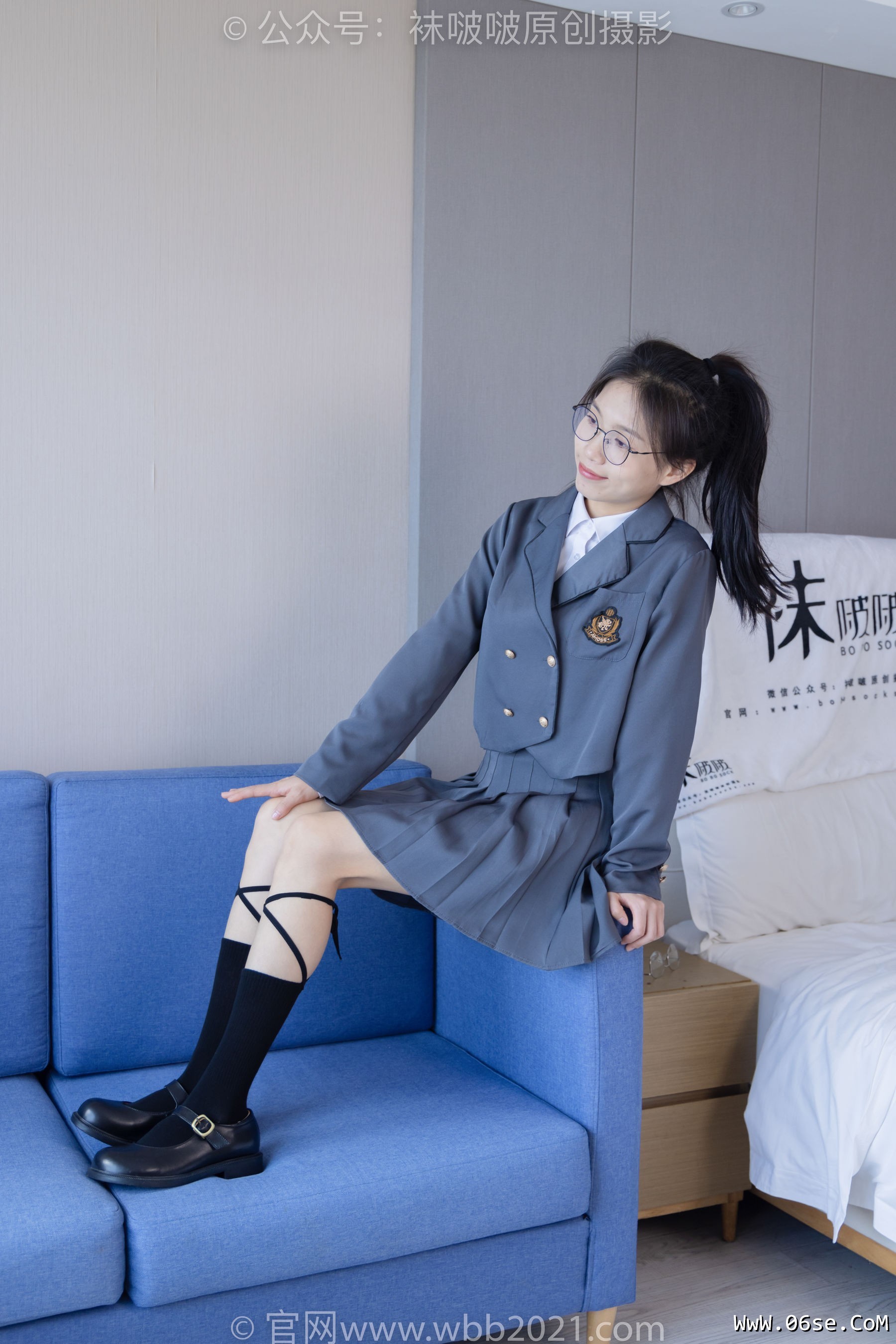 图片[54]-BoBoSocks袜啵啵 No.268 芝士 -黑皮鞋、绑带黑棉袜、学院制服[139P]-六色网
