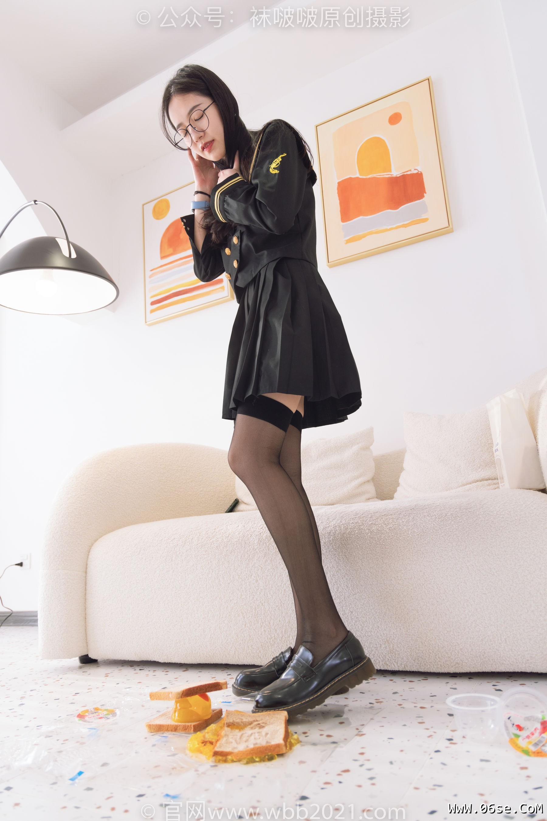 图片[16]-BoBoSocks袜啵啵 No.381 小甜豆 -皮鞋、黑丝大腿袜、裸足[140P]-六色网
