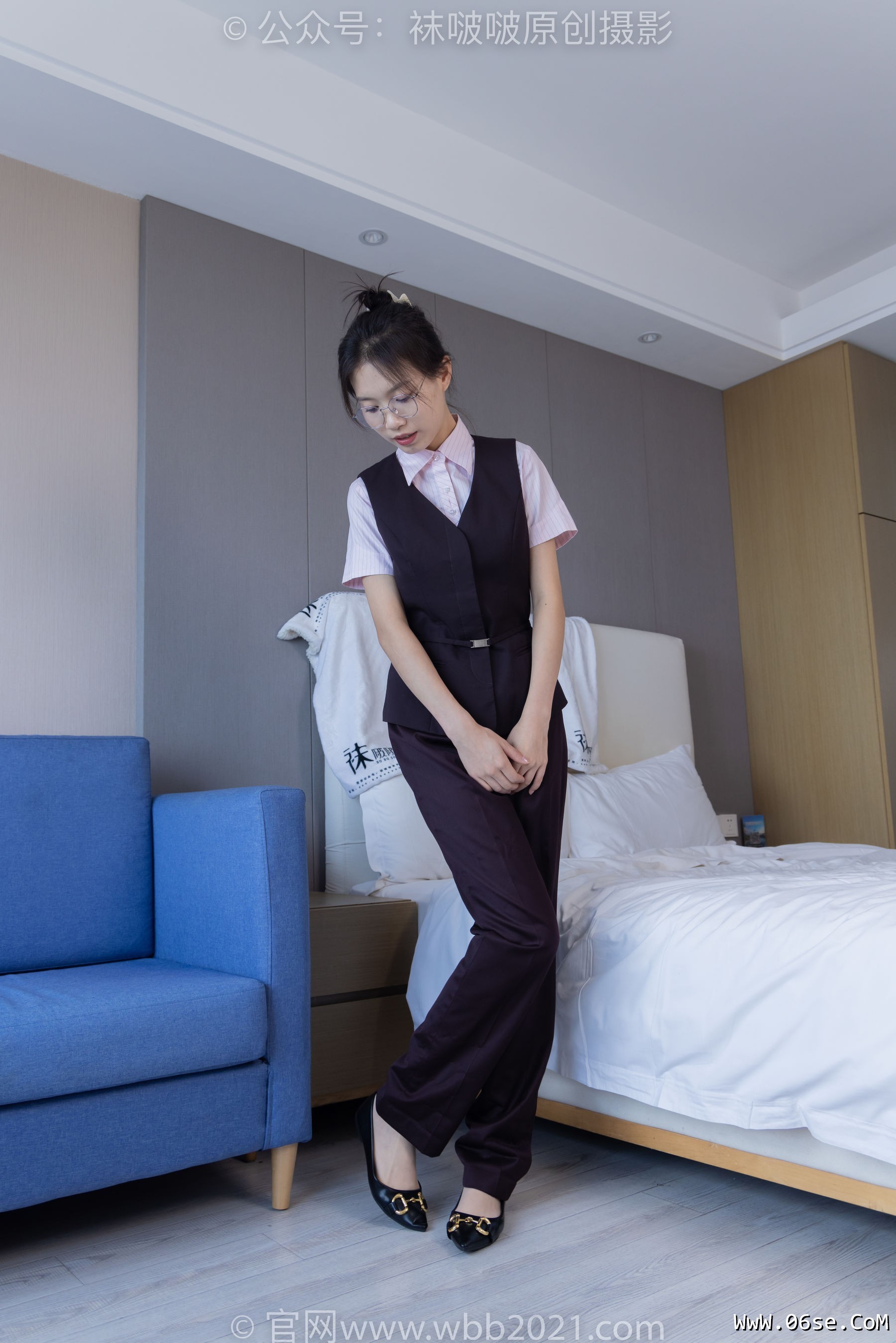 图片[70]-BoBoSocks袜啵啵 No.271 芝士 -平底鞋、短肉丝、银行制服[146P]-六色网