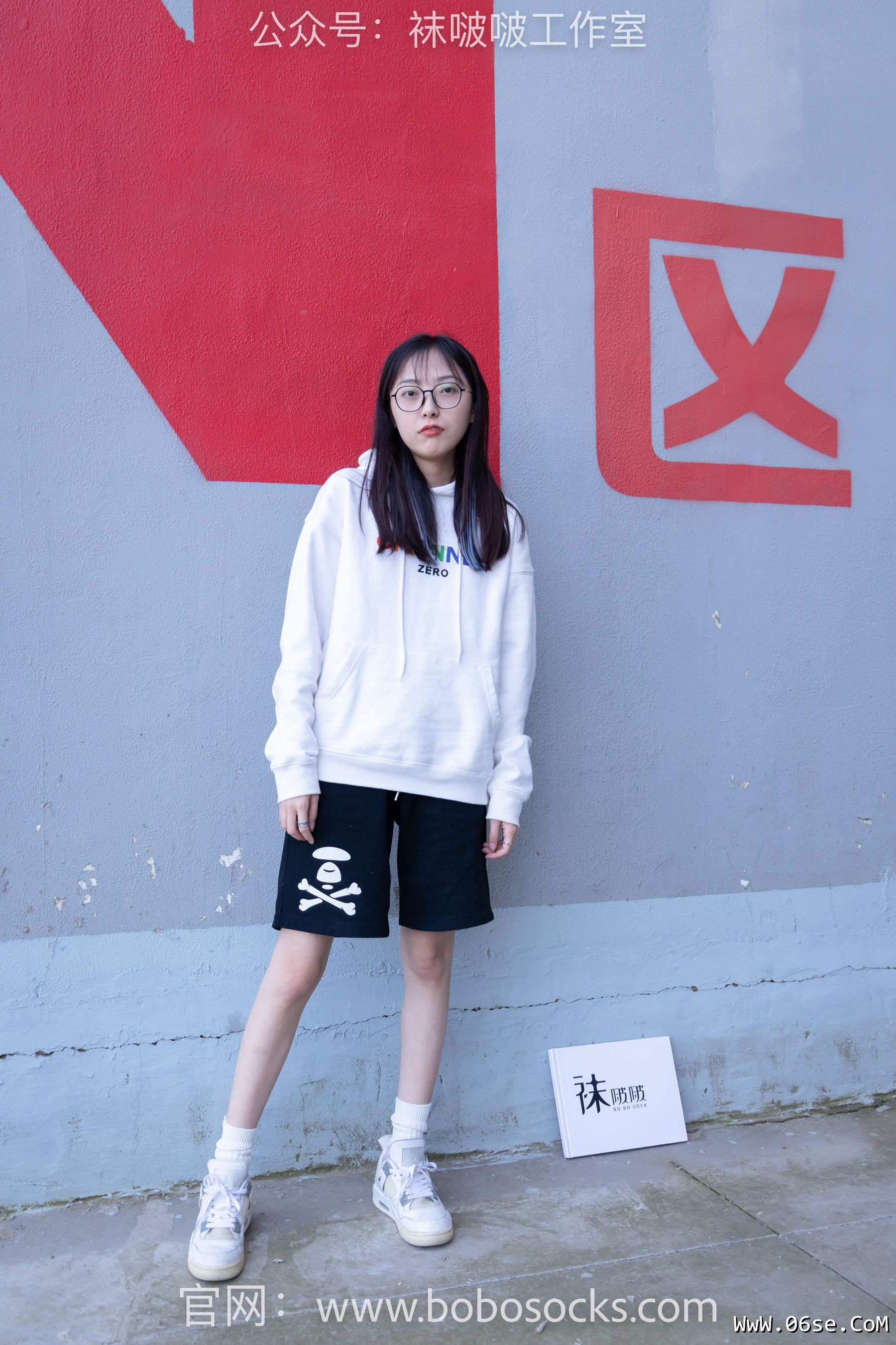 图片[2]-BoBoSocks袜啵啵 No.103 稚予-AJ篮球鞋、白棉袜、裸足[134P]-六色网