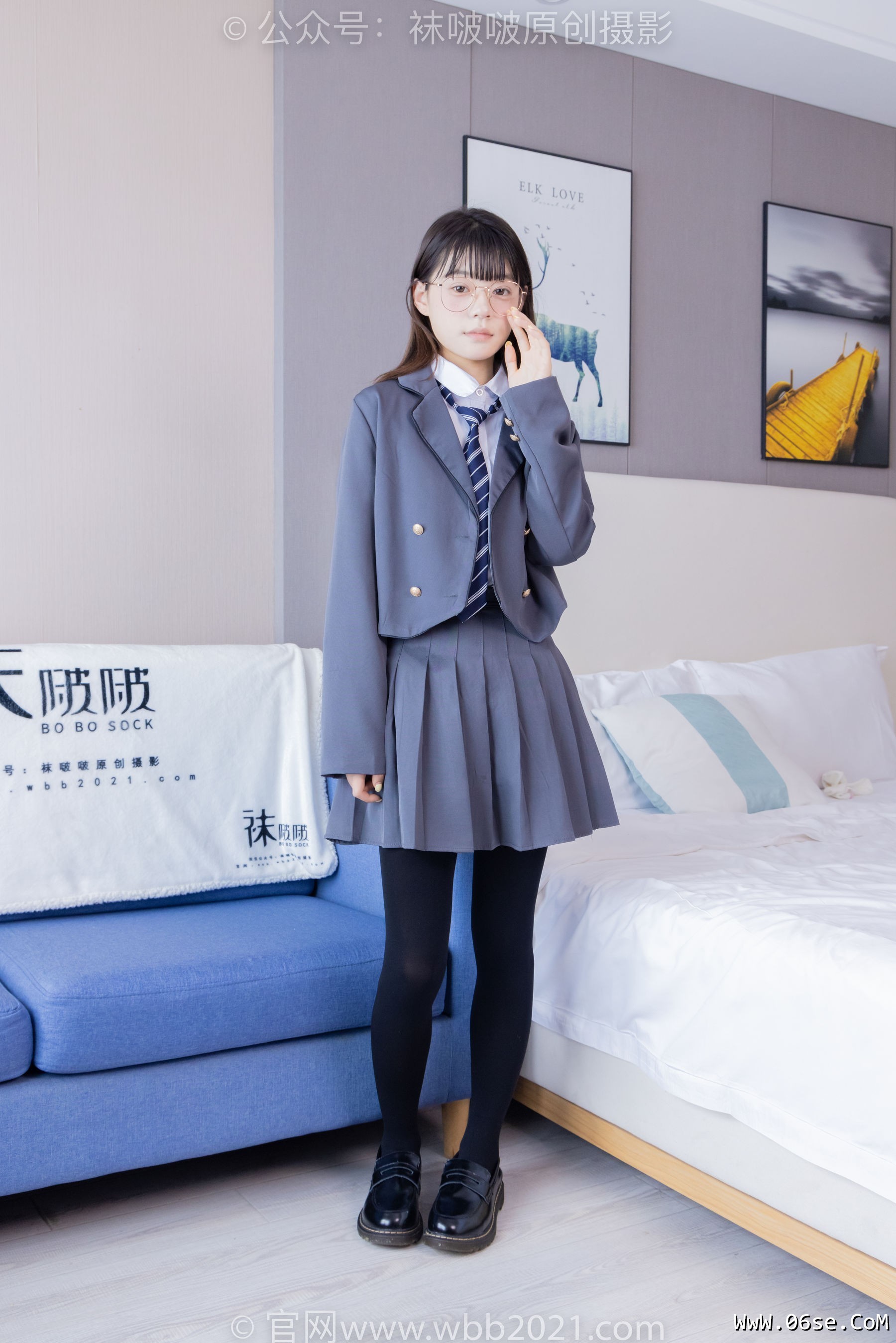 图片[53]-BoBoSocks袜啵啵 No.402 糯米 -皮鞋、厚黑丝、学院jk[140P]-六色网