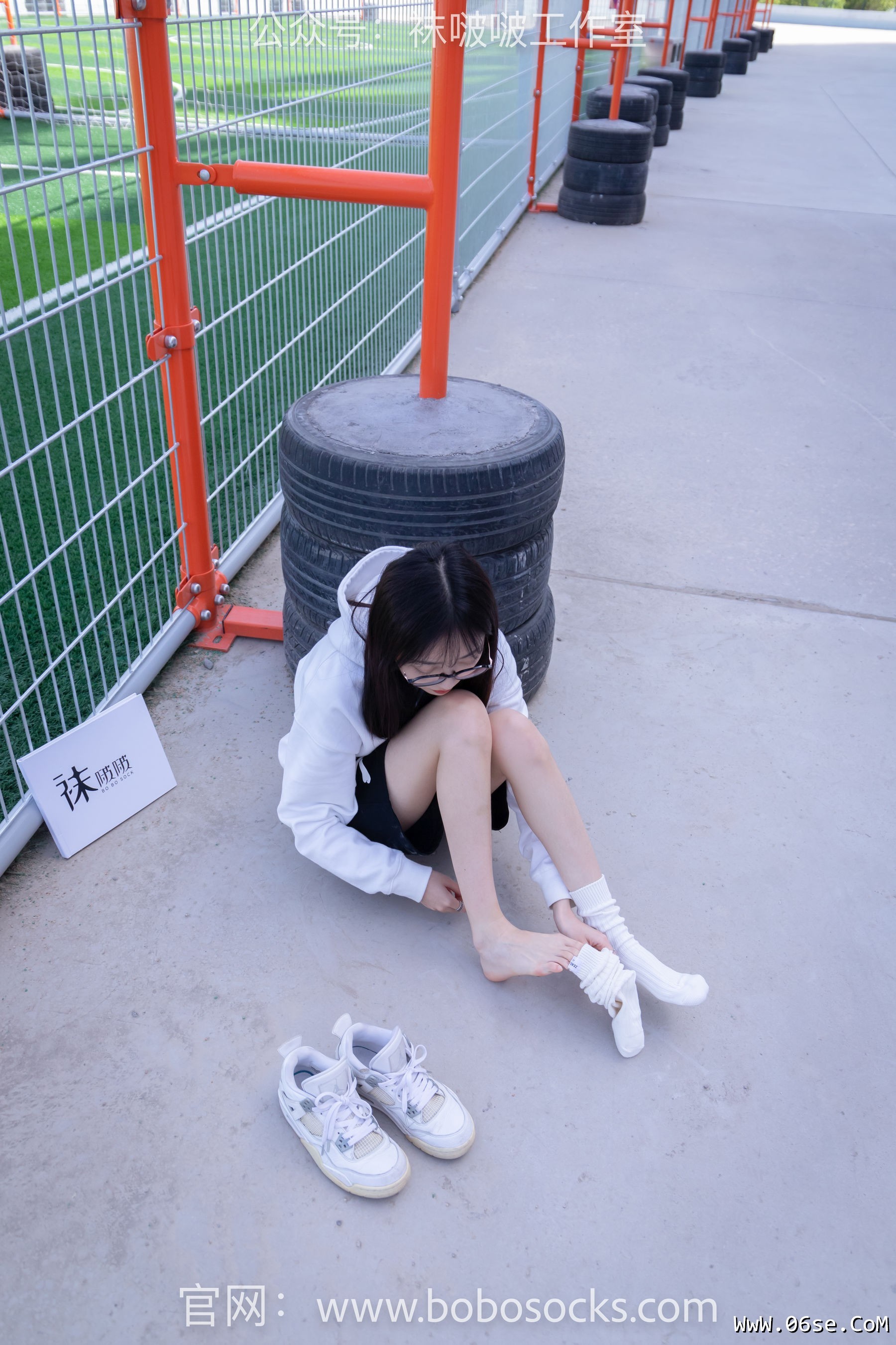 图片[94]-BoBoSocks袜啵啵 No.103 稚予-AJ篮球鞋、白棉袜、裸足[134P]-六色网