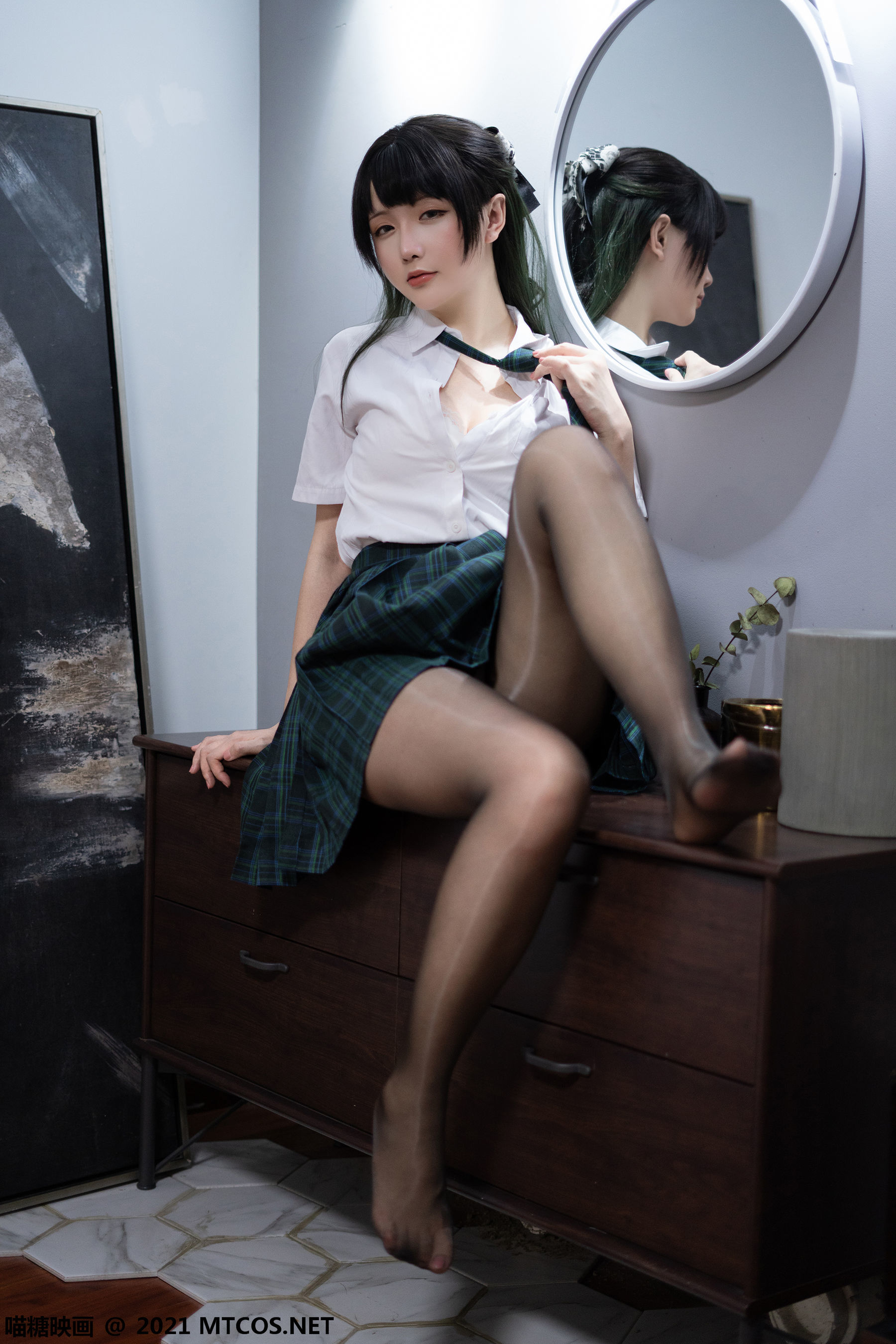 图片[9]-喵糖映画 VOL.435 绿色JK [20P]-六色网