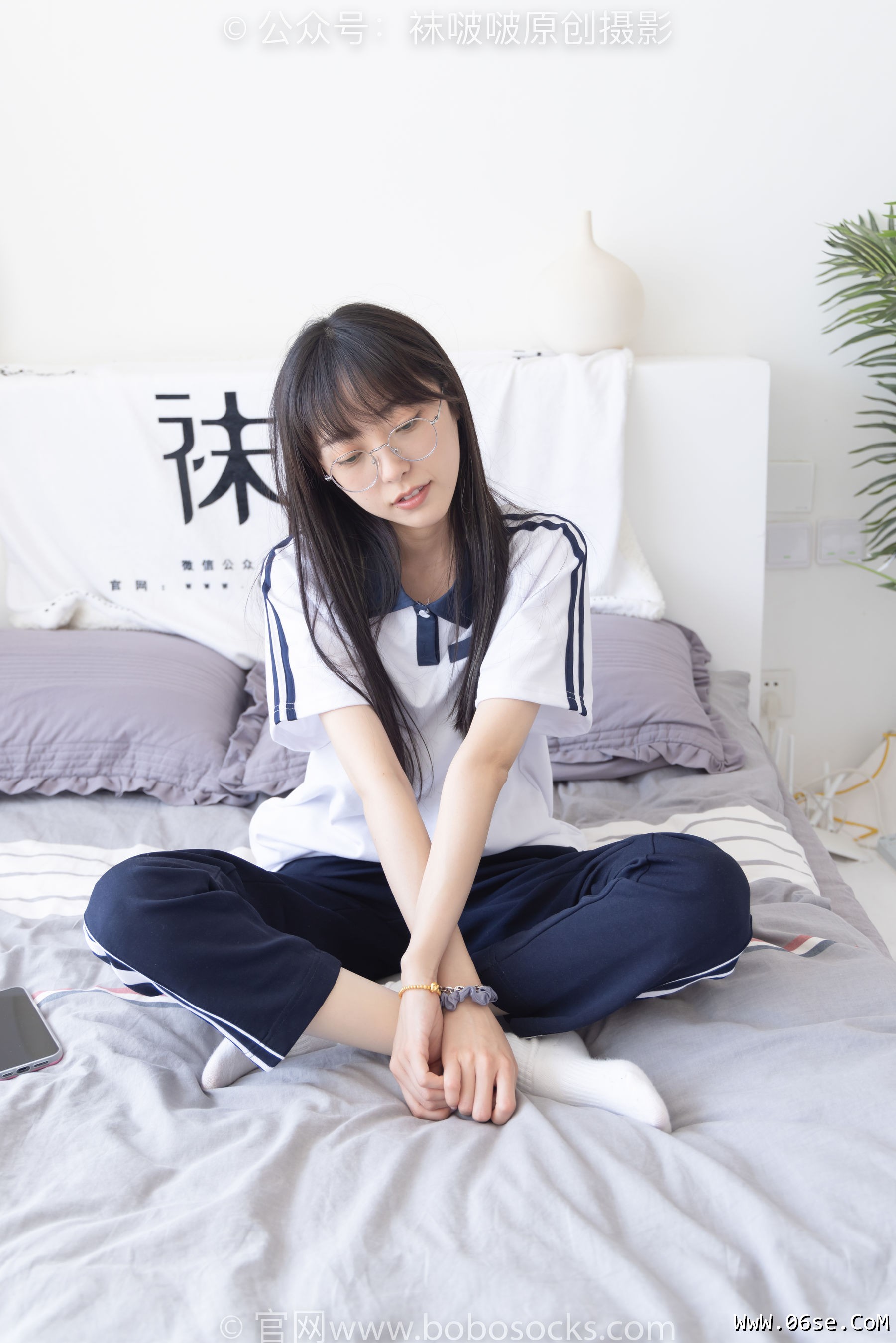 图片[90]-BoBoSocks袜啵啵 No.207 稚予 -aj板鞋、白棉袜、油亮白丝、校服裤里丝[140P]-六色网