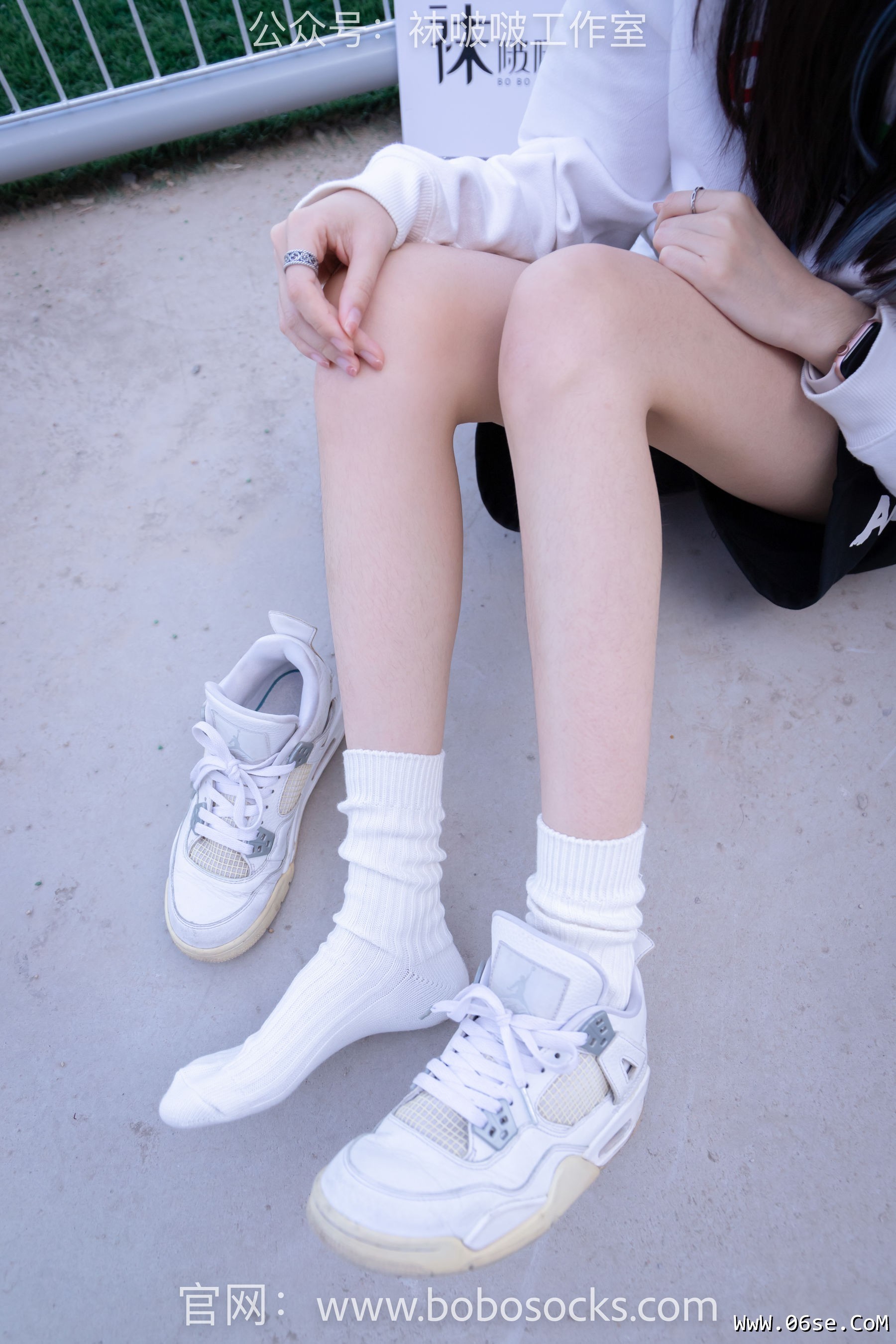 图片[57]-BoBoSocks袜啵啵 No.103 稚予-AJ篮球鞋、白棉袜、裸足[134P]-六色网