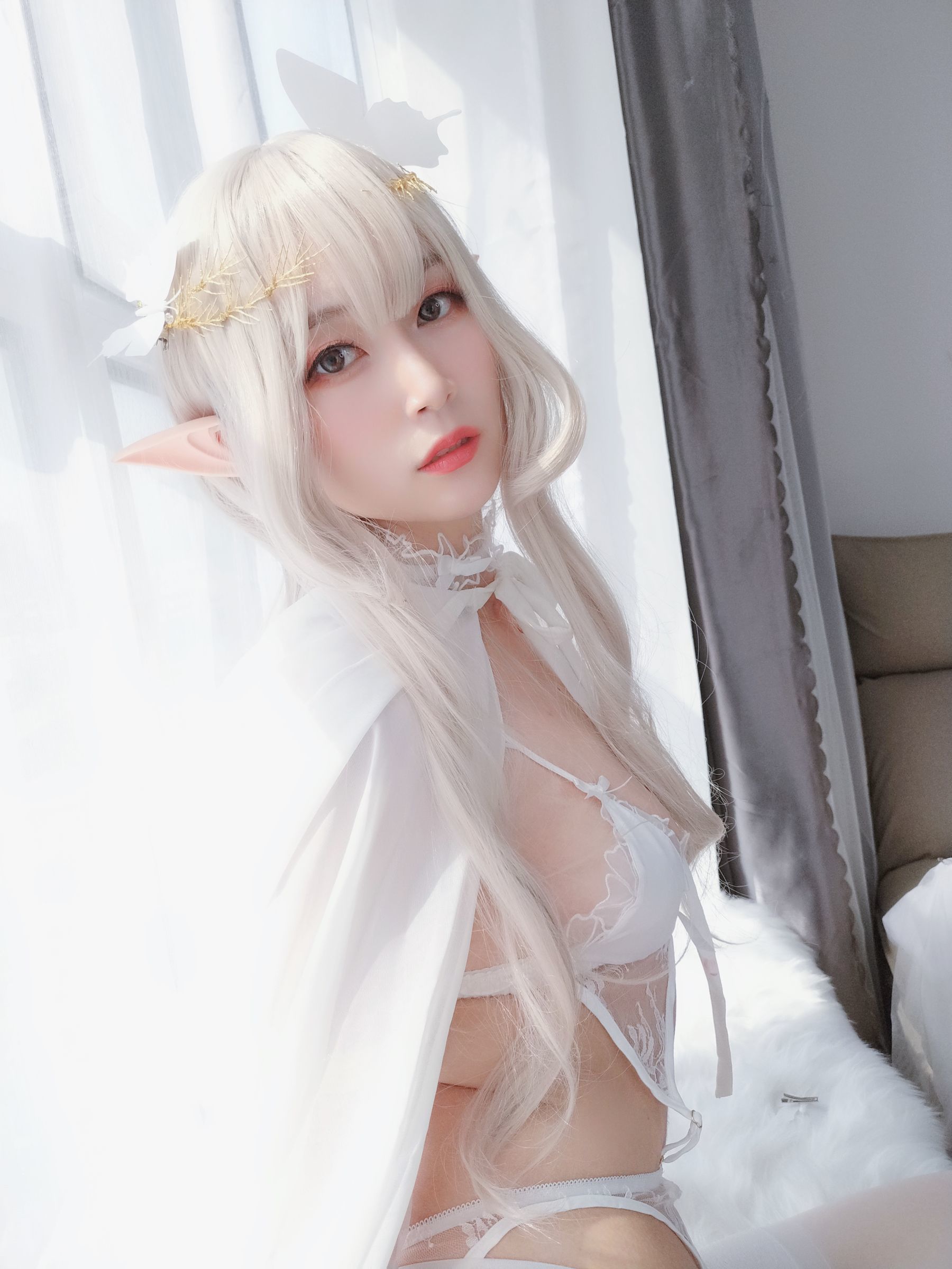 图片[35]-Coser小姐姐白银 纯白精灵[45P]-六色网