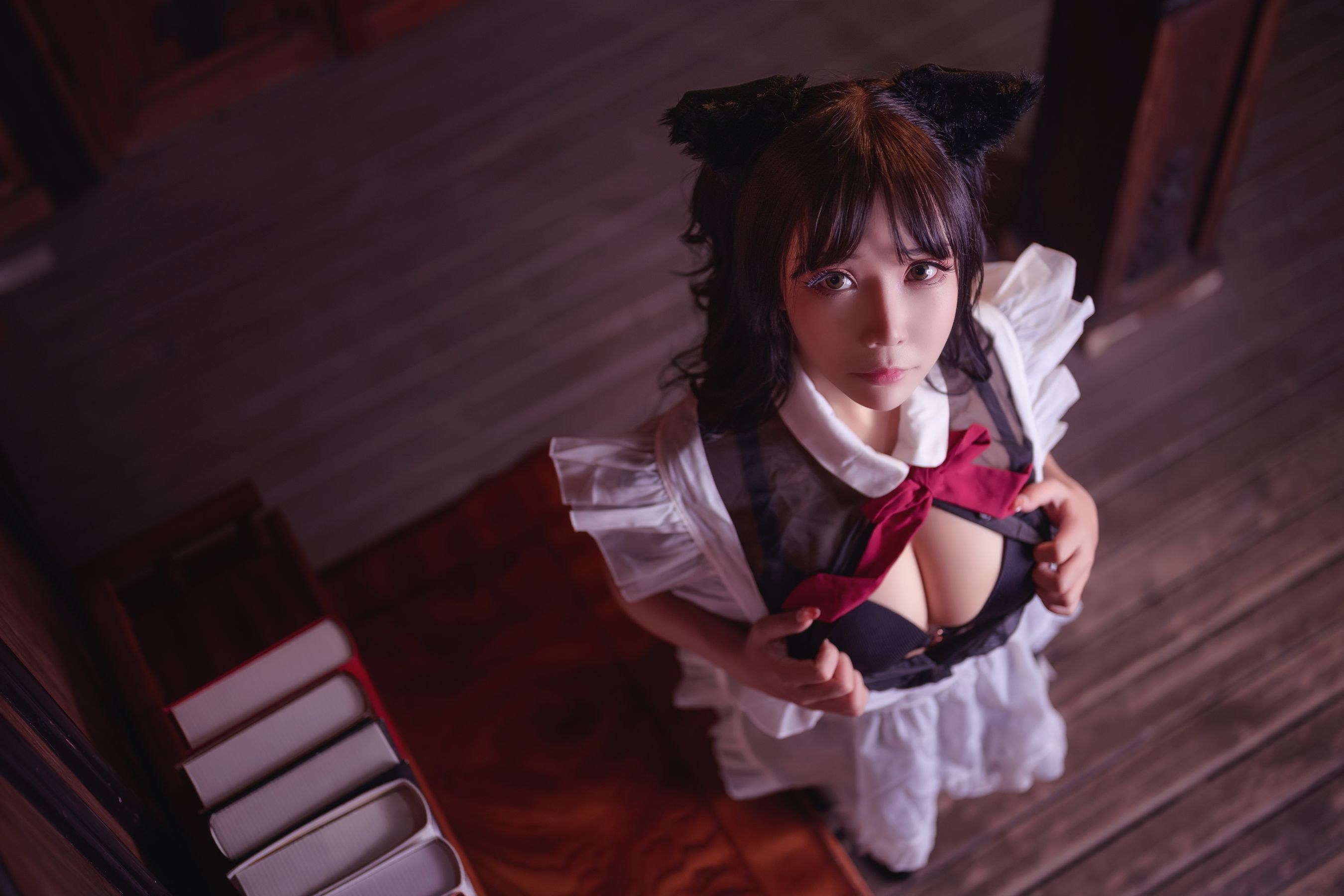 图片[25]-二次元妹子抱走莫子aa 黑丝猫咪小女仆[44P]-六色网