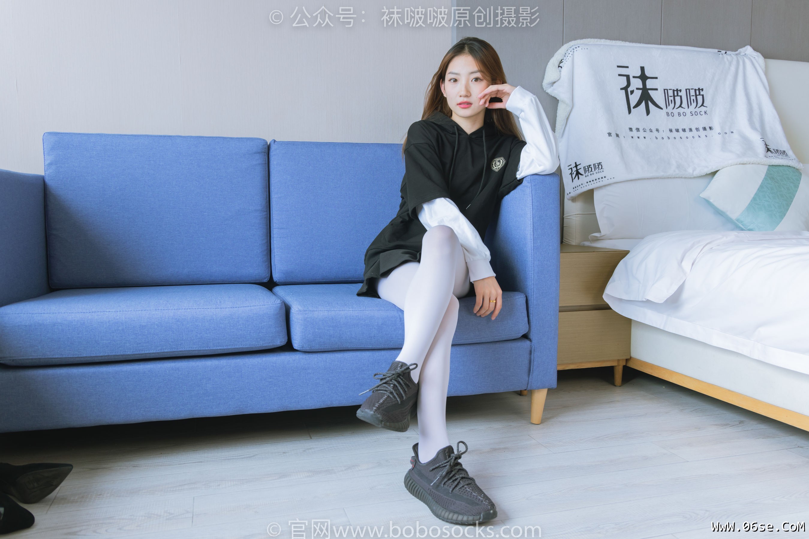 图片[51]-BoBoSocks袜啵啵 No.214 小沫 -黑色运动鞋、厚白丝[142P]-六色网