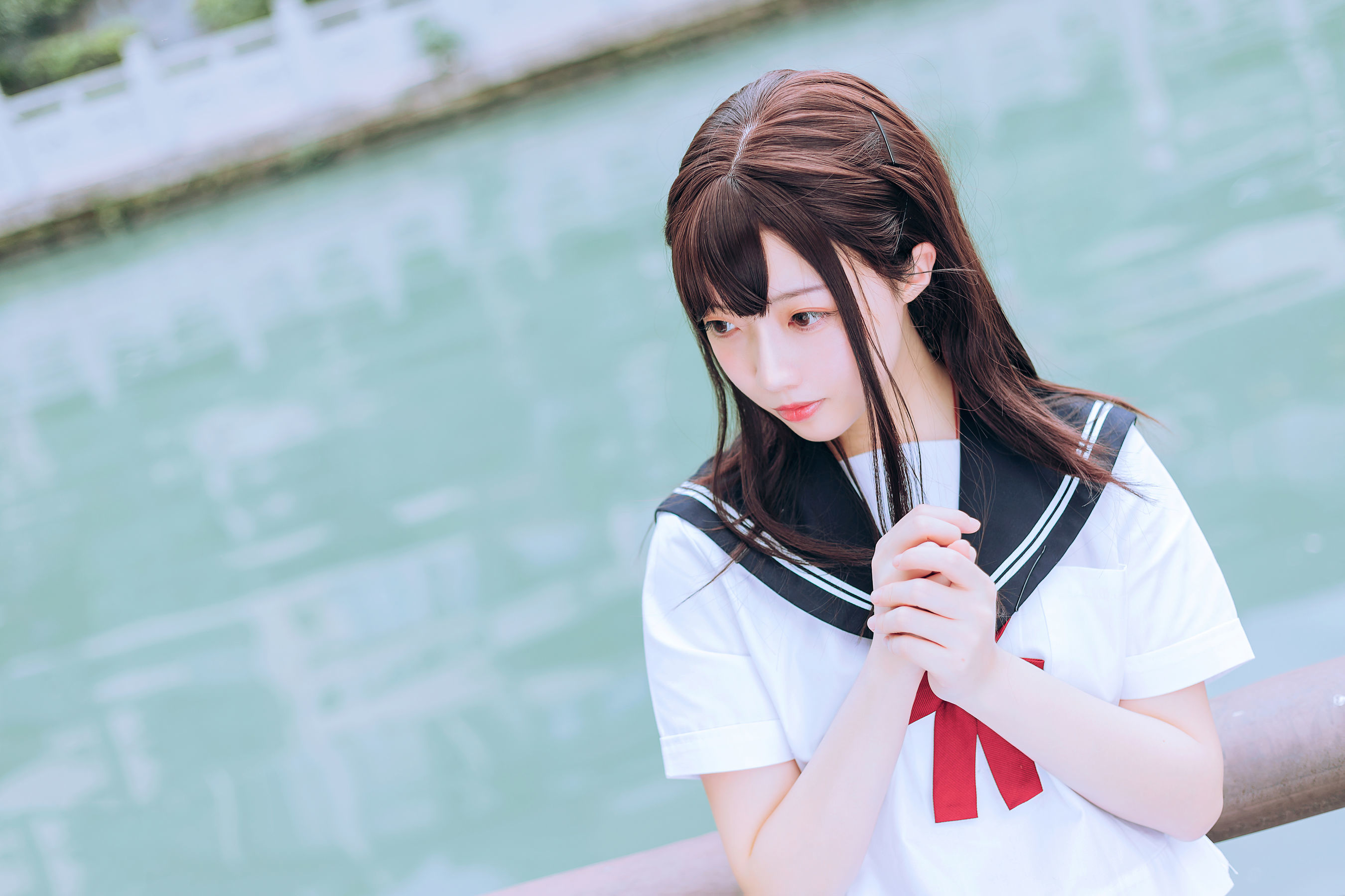 图片[18]-喵糖映画 VOL.446 绿意JK 写真套图 [36P]-六色网