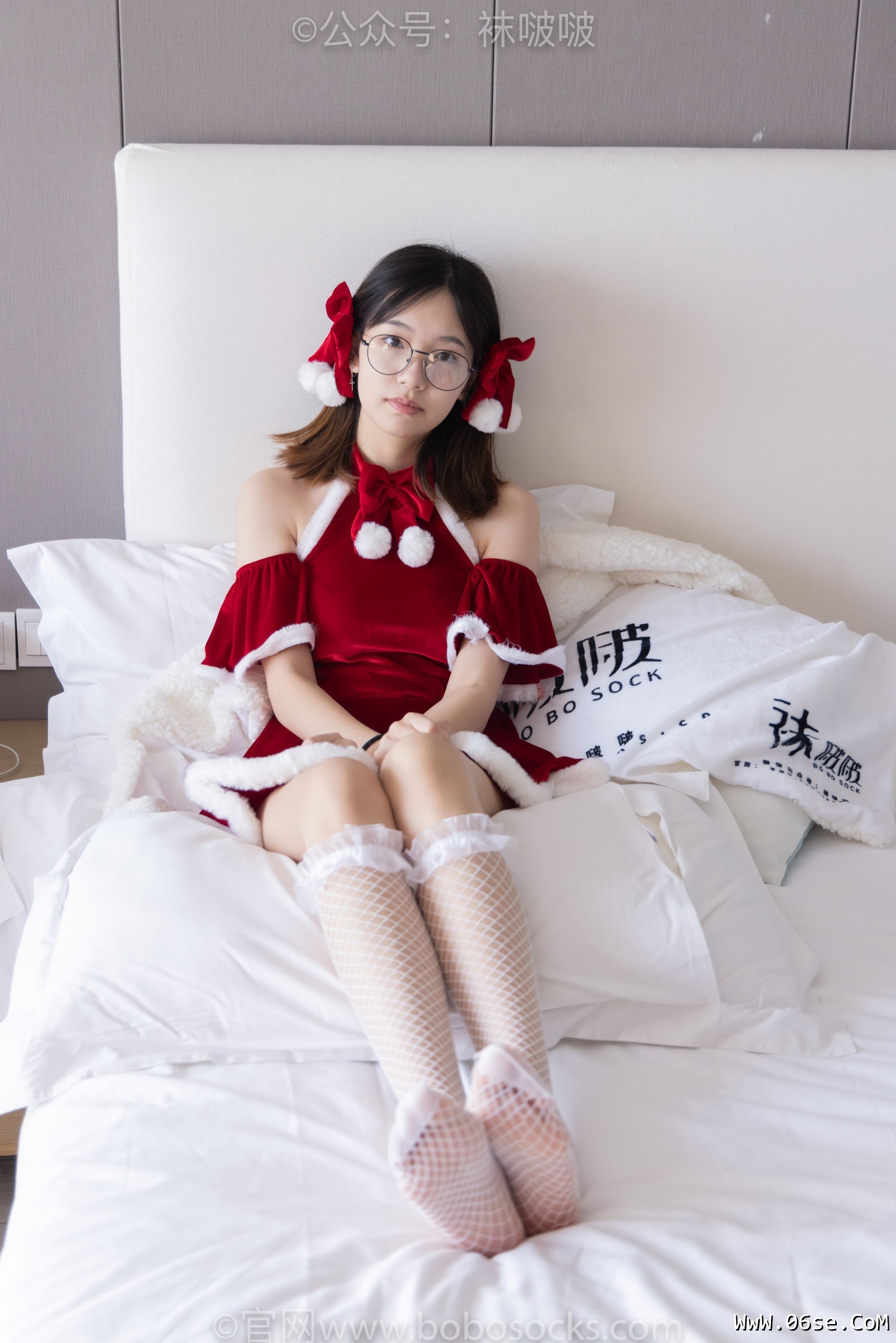 图片[53]-BoBoSocks袜啵啵 No.043 小甜豆-圣诞服、平底鞋、高跟鞋、白色渔网袜[164P]-六色网