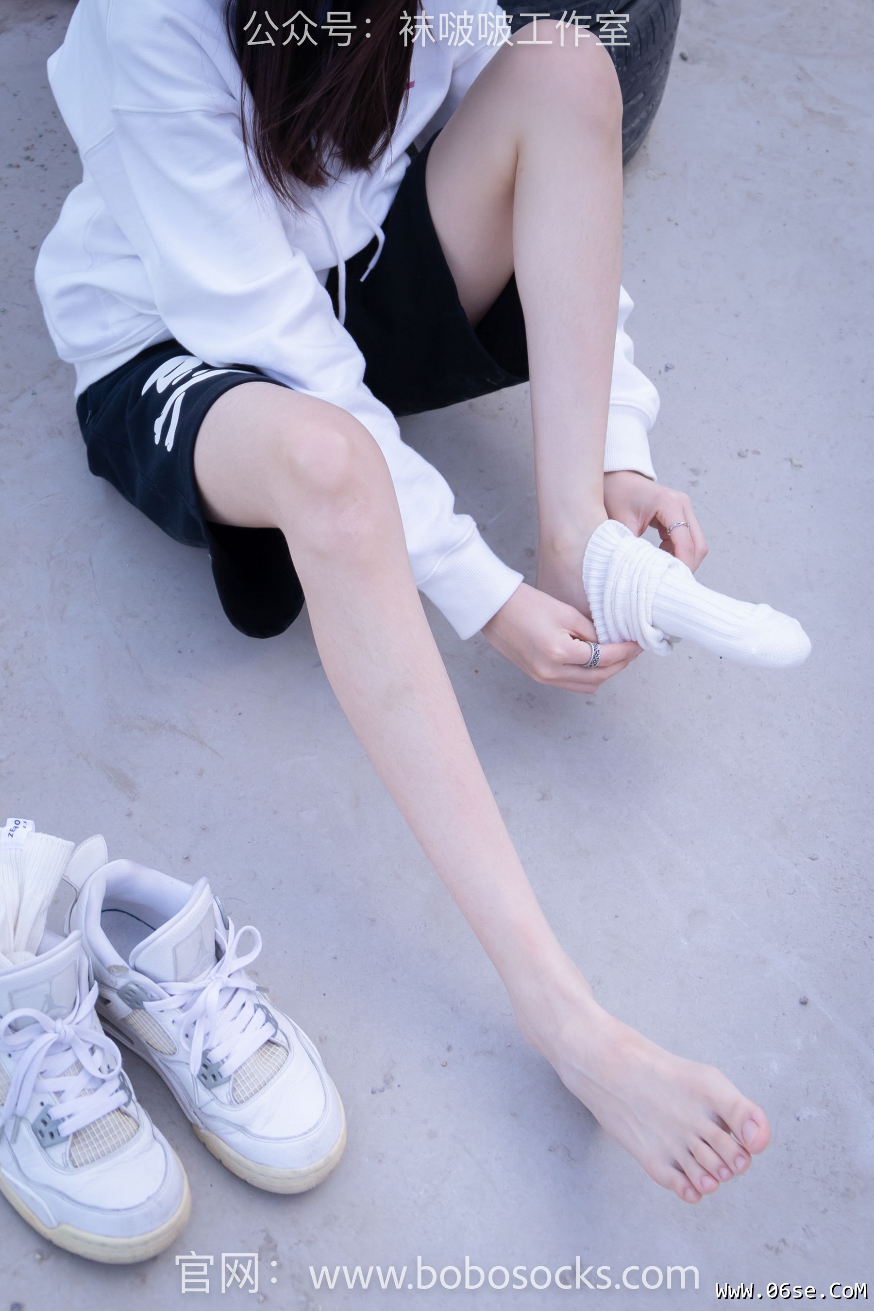 图片[113]-BoBoSocks袜啵啵 No.103 稚予-AJ篮球鞋、白棉袜、裸足[134P]-六色网