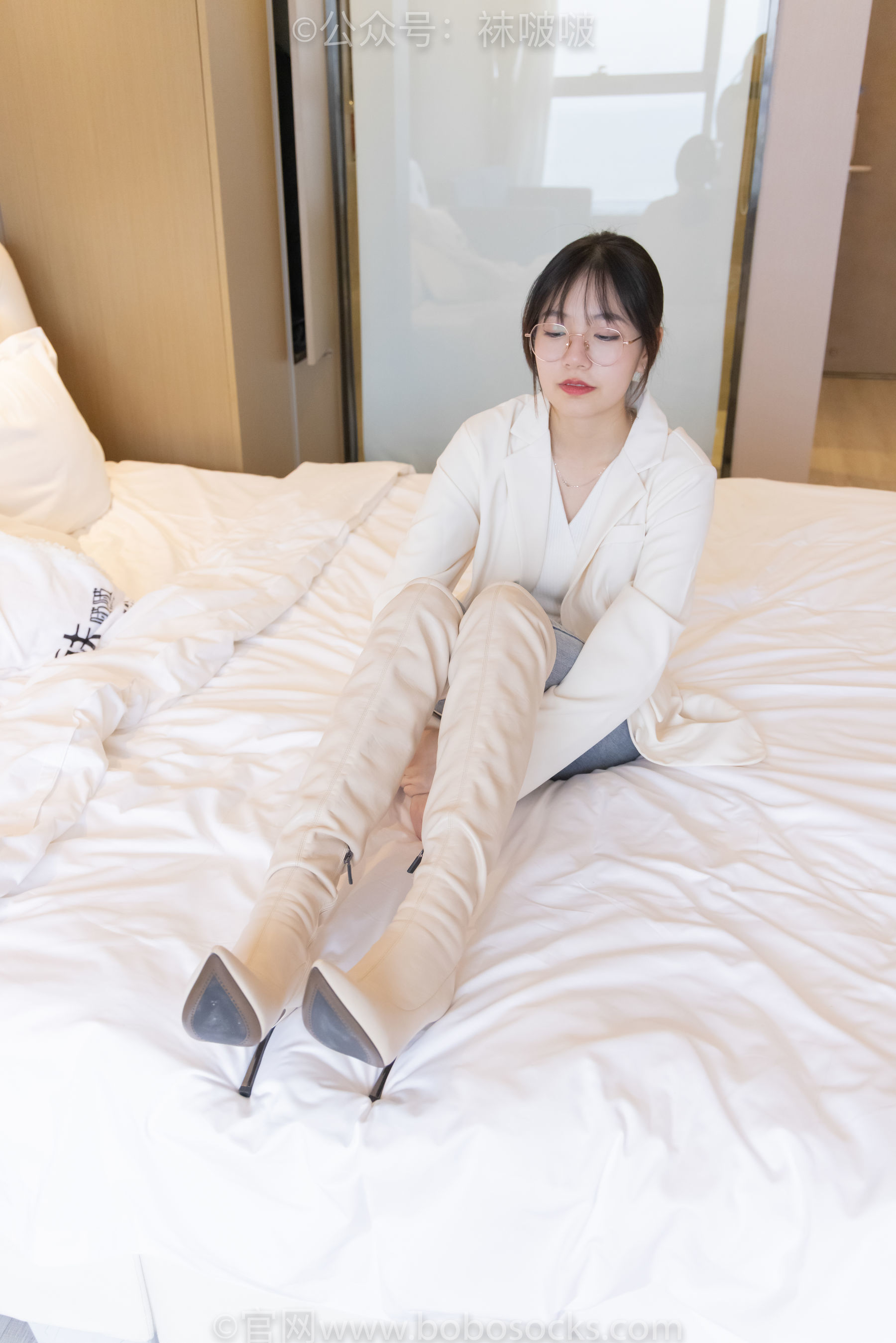 图片[71]-BoBoSocks袜啵啵 No.050 小甜豆-高跟长靴、白棉袜[175P]-六色网
