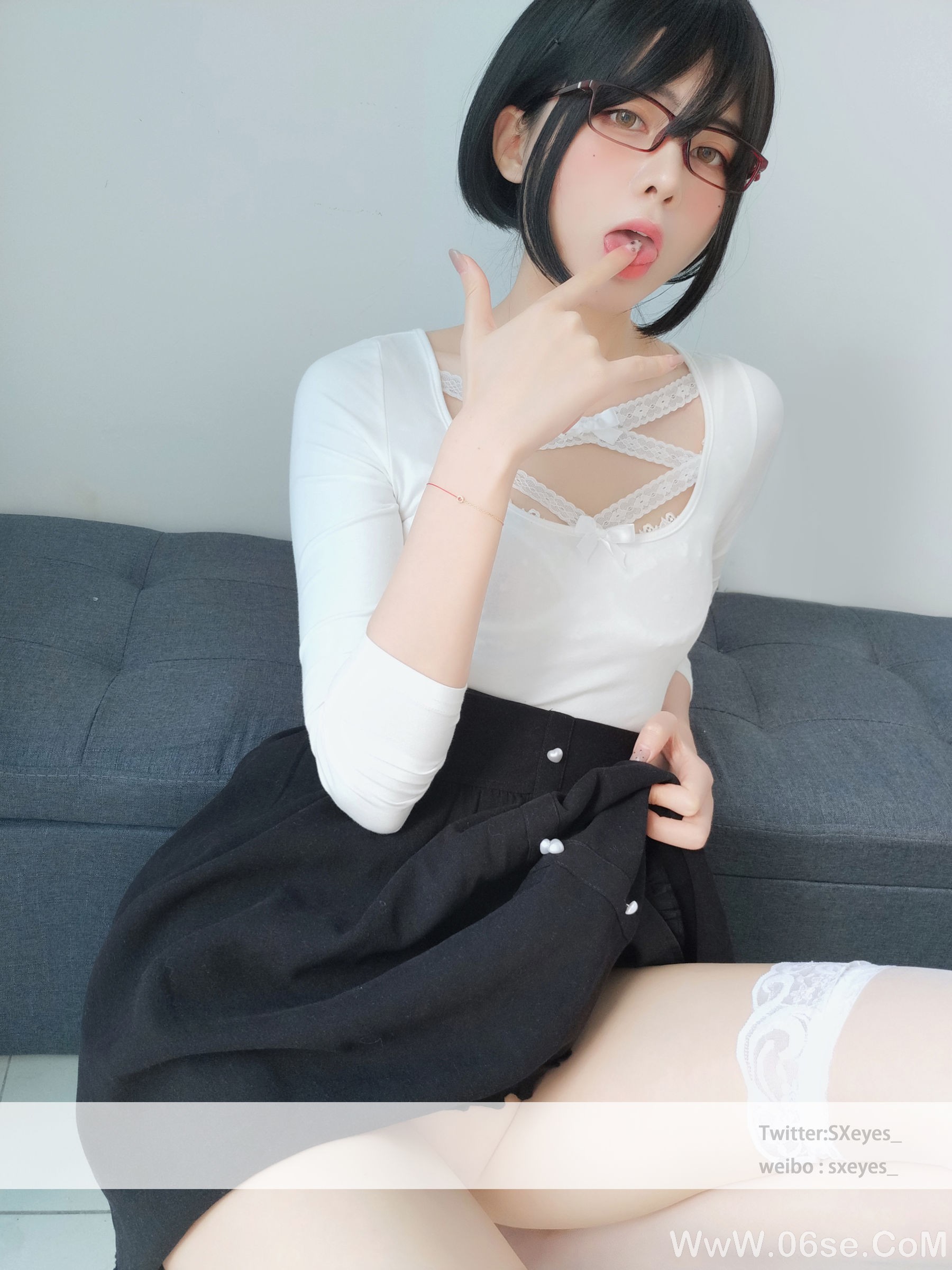 图片[3]-萌妹子眼酱大魔王w 白蕾丝姐姐[27P]-六色网