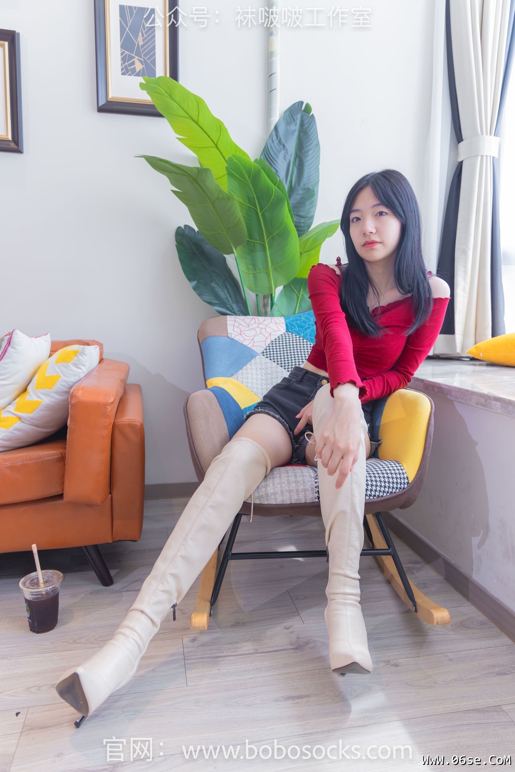 图片[134]-BoBoSocks袜啵啵 No.120 小甜豆-高跟长靴、白棉袜、裸足[170P]-六色网