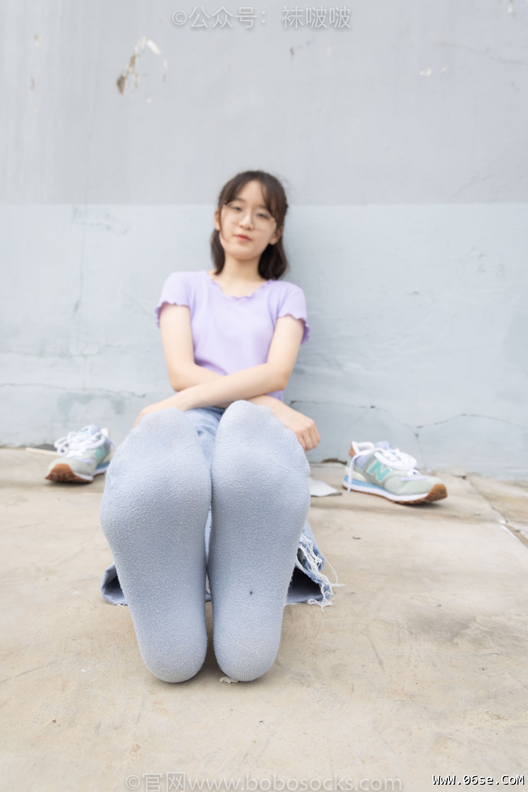 图片[80]-BoBoSocks袜啵啵 No.020 熊熊-NB运动鞋、蓝色短棉袜、裸足[150P]-六色网