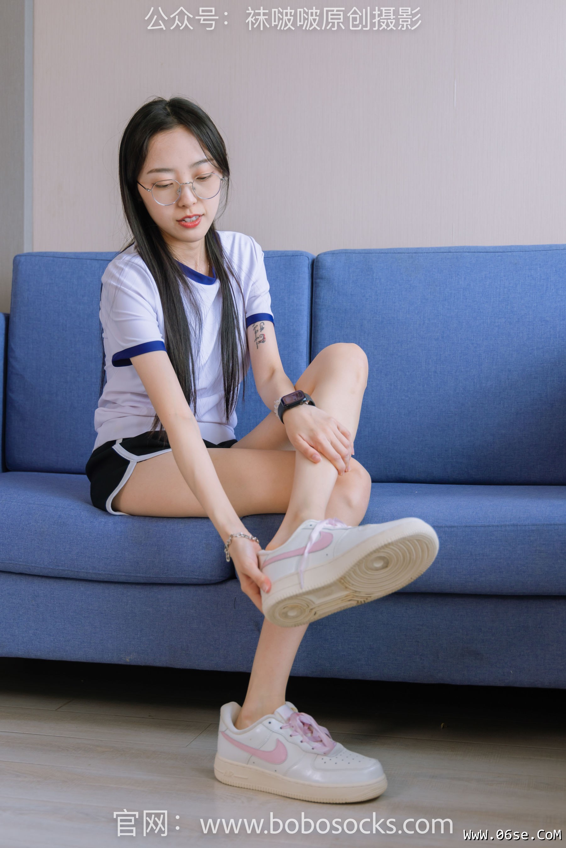 图片[116]-BoBoSocks袜啵啵 No.147 稚予-空军一号板鞋、白棉袜、体操服[139P]-六色网