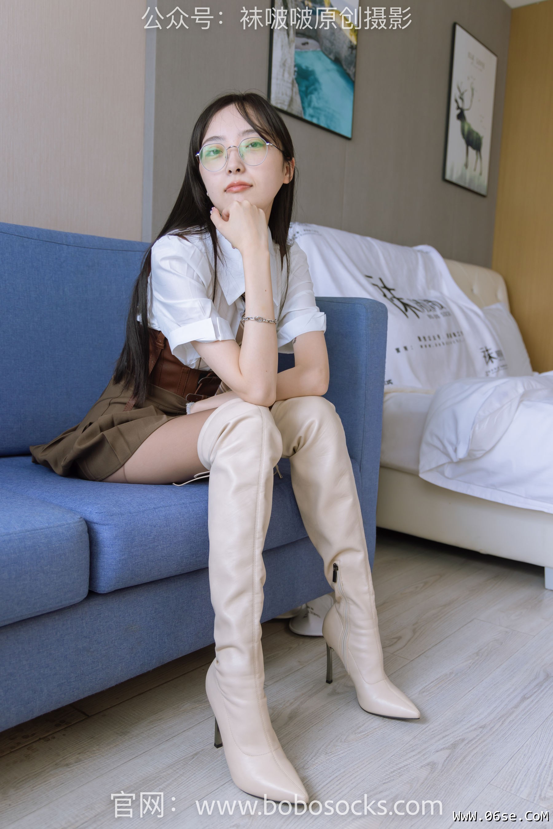 图片[68]-BoBoSocks袜啵啵 No.133 稚予-高跟长靴、白棉袜、咖啡丝[140P]-六色网