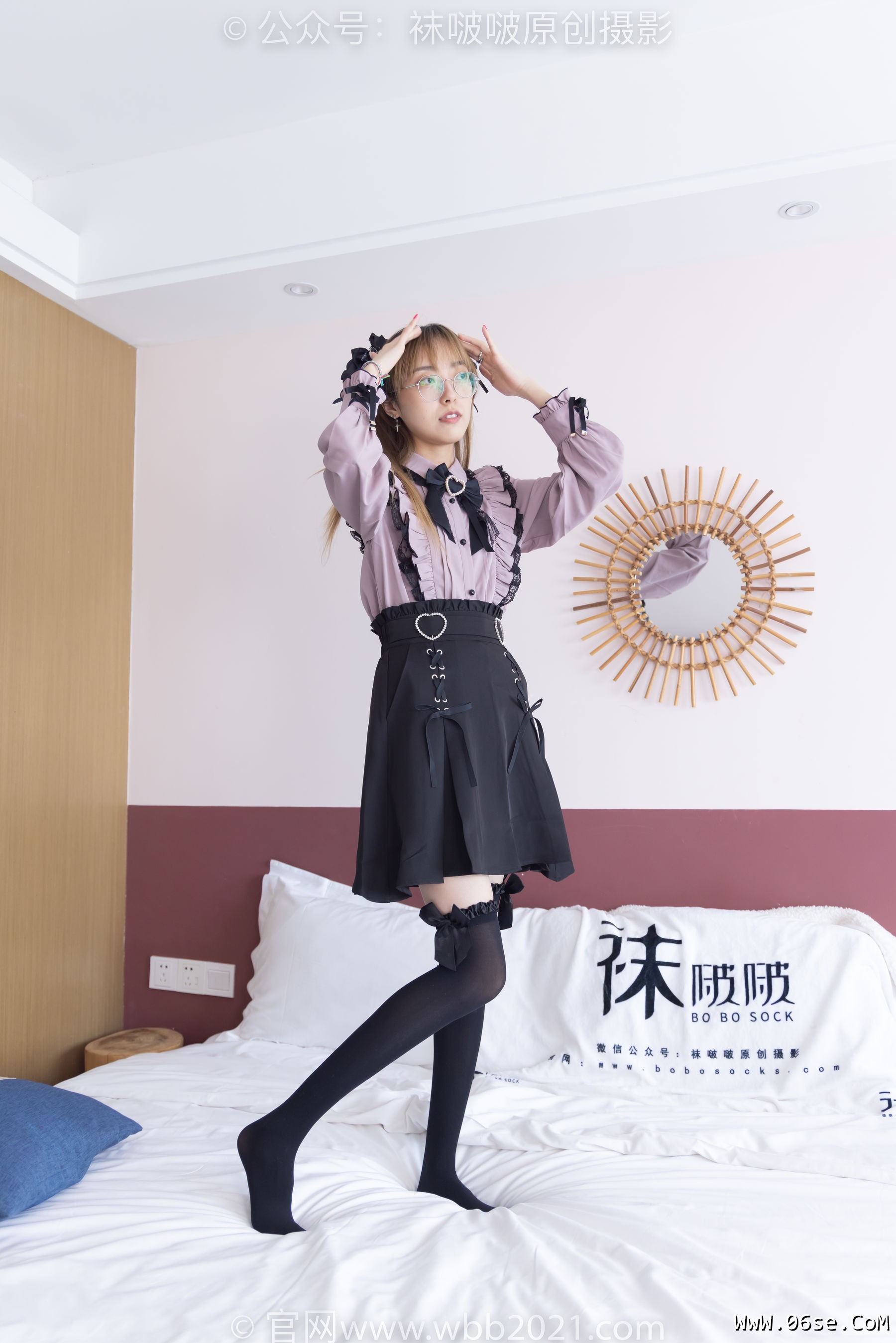 图片[7]-BoBoSocks袜啵啵 No.247 稚予 -皮鞋、黑丝大腿袜、地雷系女友[159P]-六色网