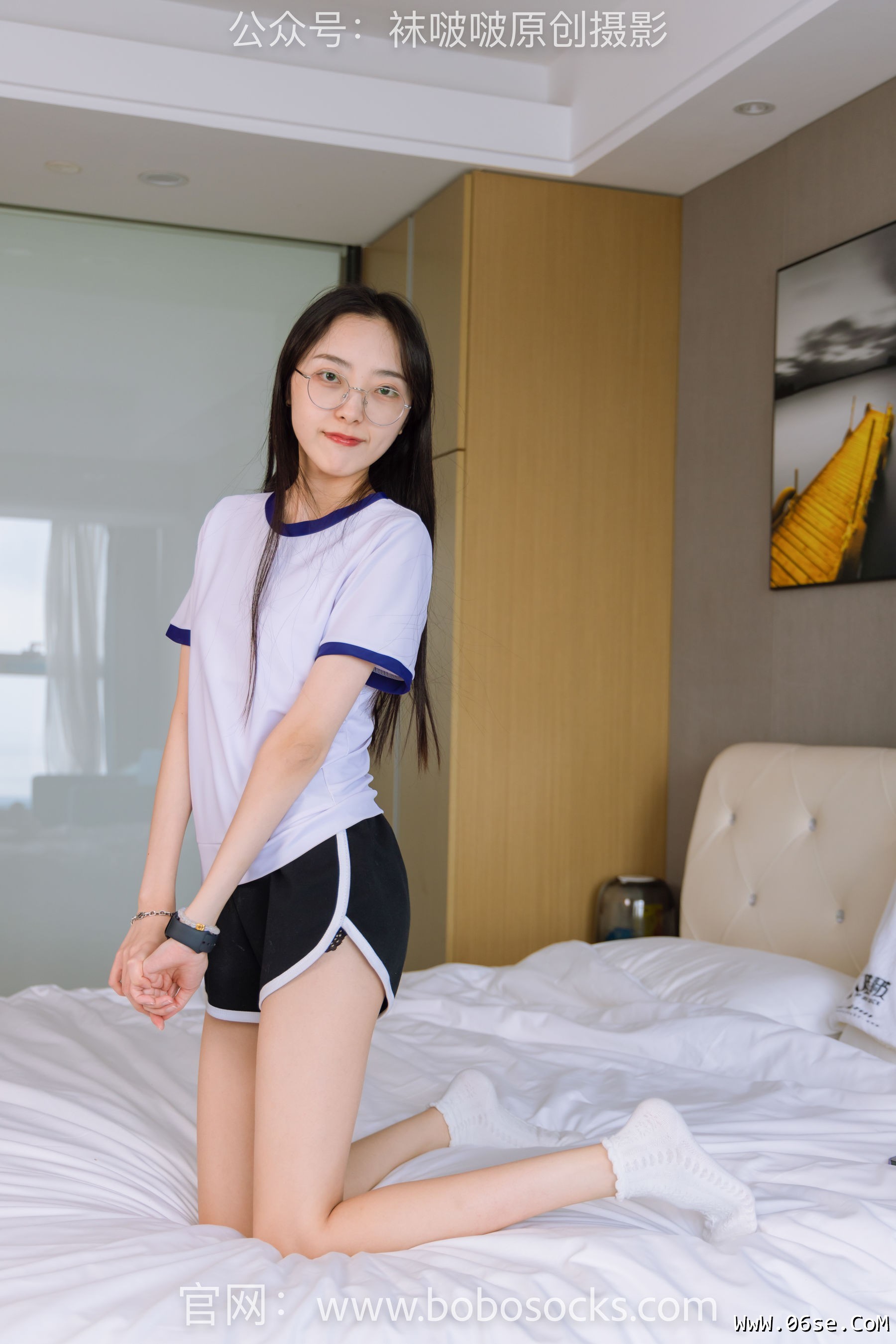 图片[72]-BoBoSocks袜啵啵 No.147 稚予-空军一号板鞋、白棉袜、体操服[139P]-六色网