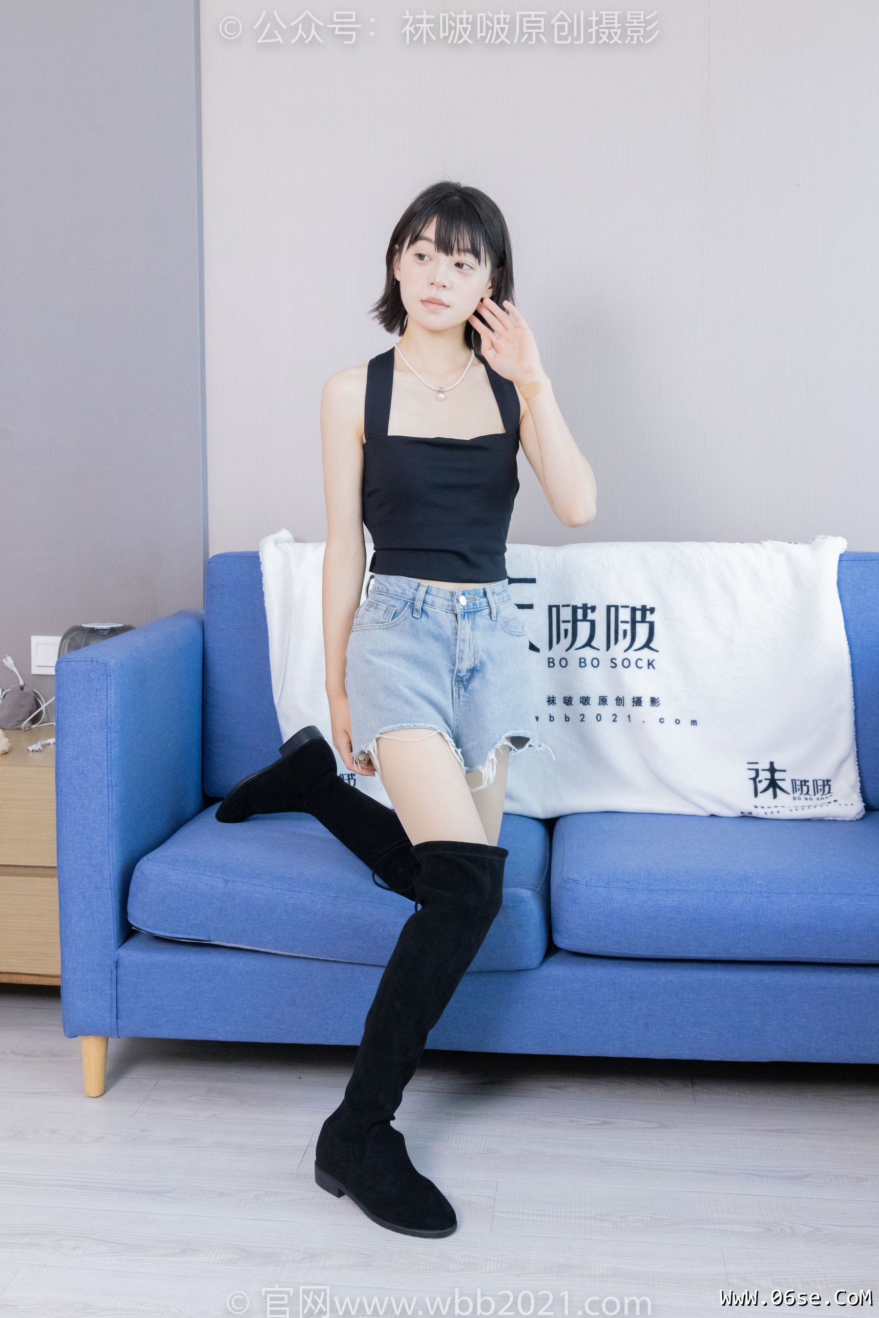 图片[69]-BoBoSocks袜啵啵 No.422 糯米 -长靴、白棉袜、肉丝[140P]-六色网