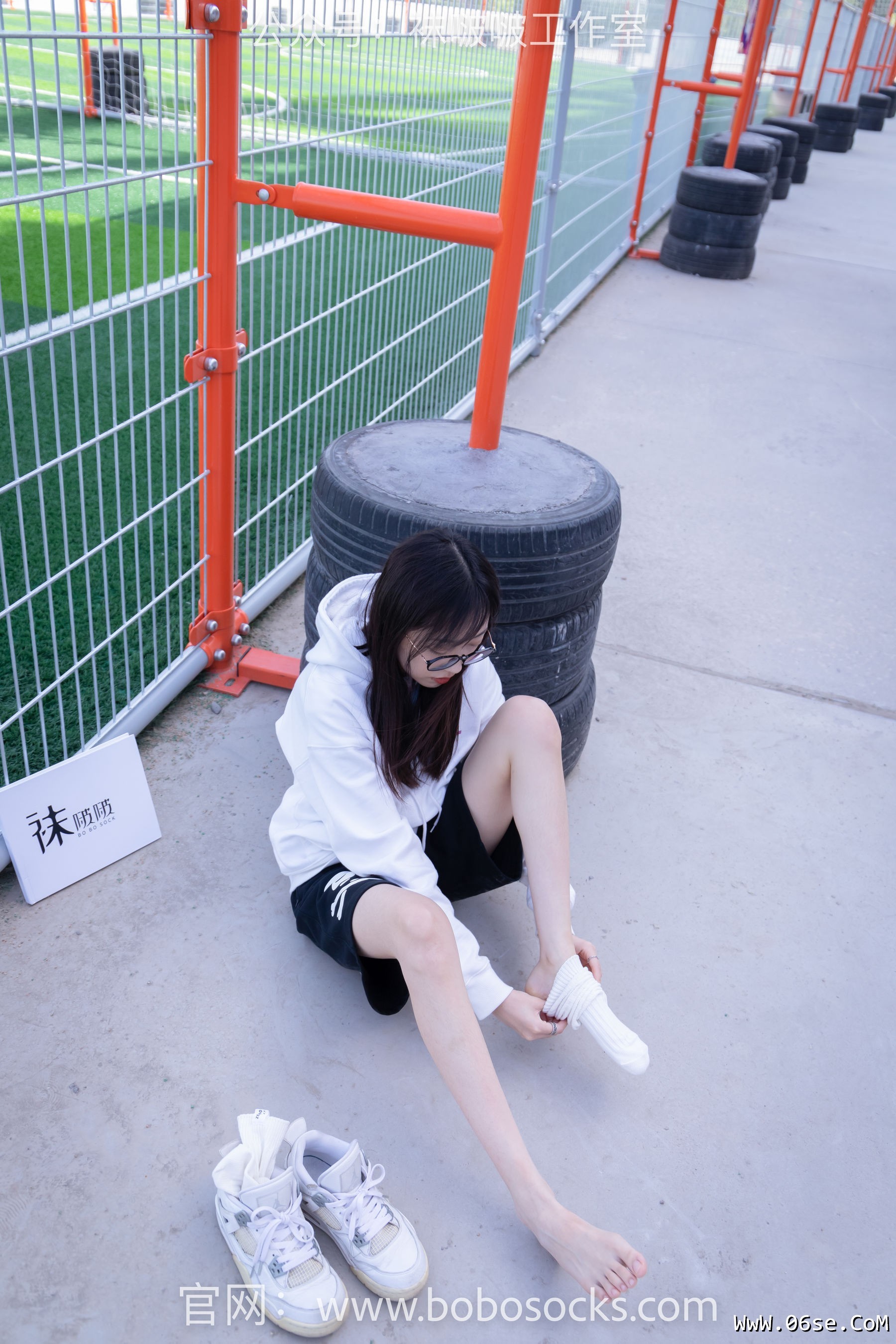 图片[112]-BoBoSocks袜啵啵 No.103 稚予-AJ篮球鞋、白棉袜、裸足[134P]-六色网