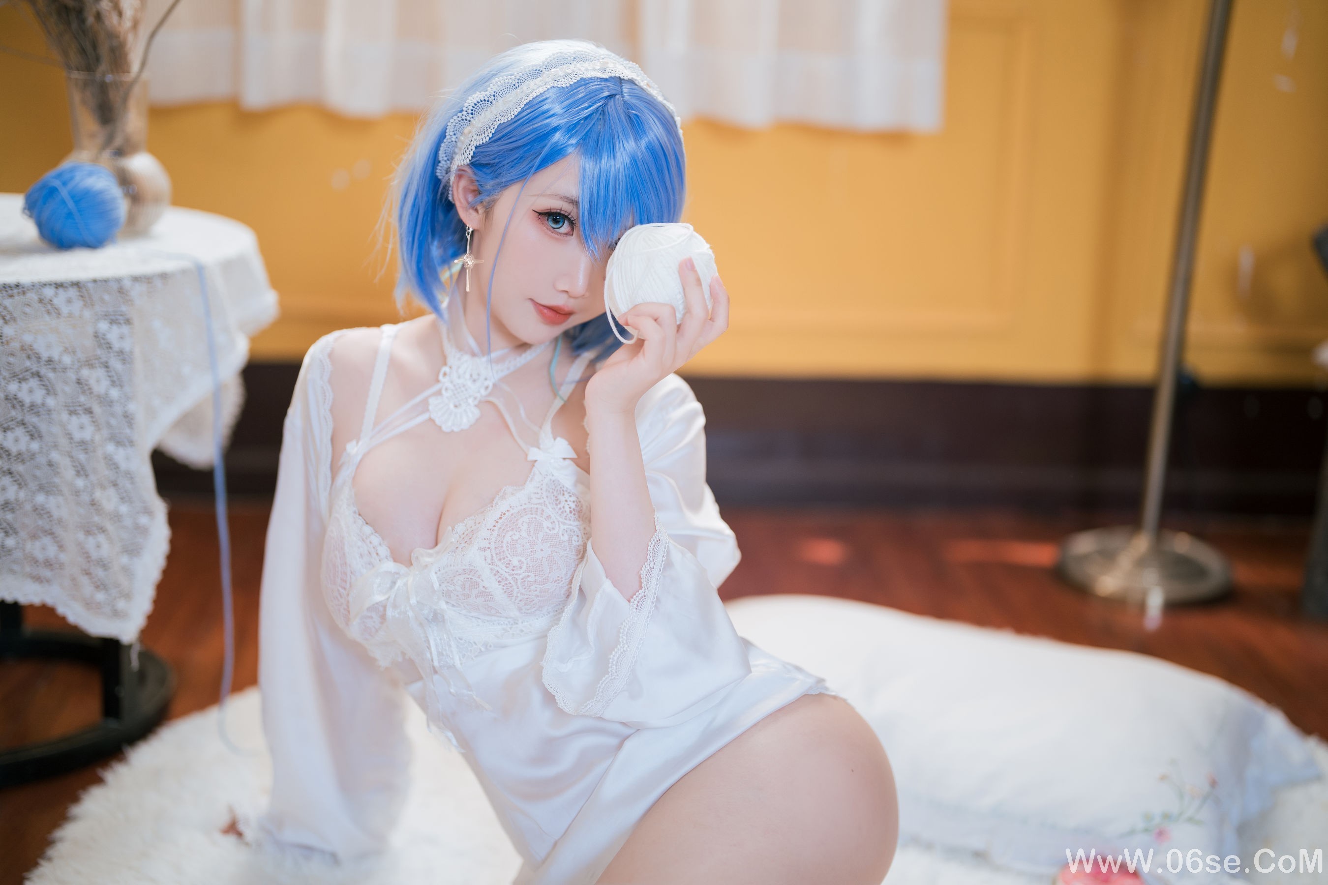 图片[16]-可爱人气Coser 面饼仙儿 – 碧蓝航线 恰巴耶夫睡衣[43P]-六色网