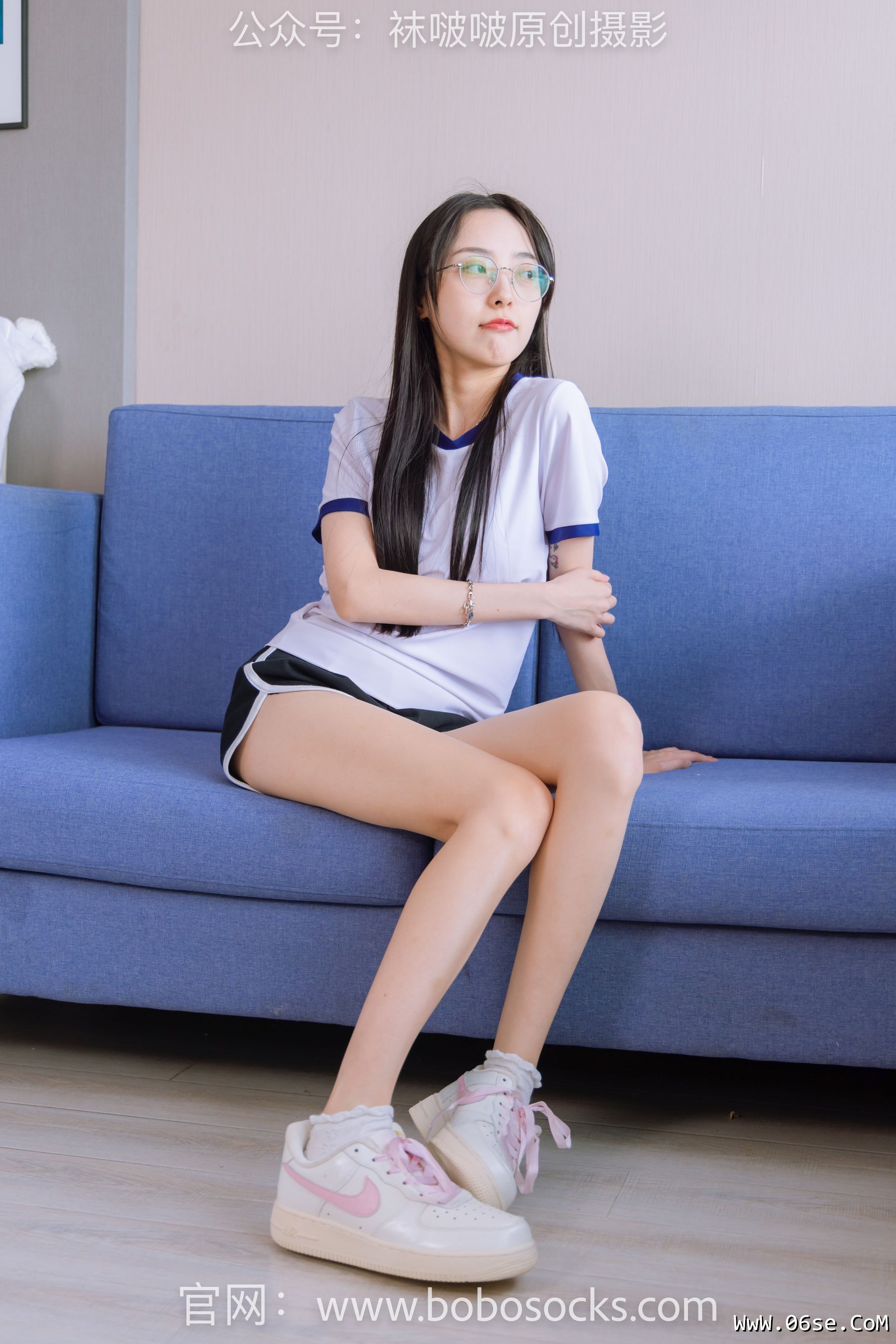 图片[133]-BoBoSocks袜啵啵 No.147 稚予-空军一号板鞋、白棉袜、体操服[139P]-六色网