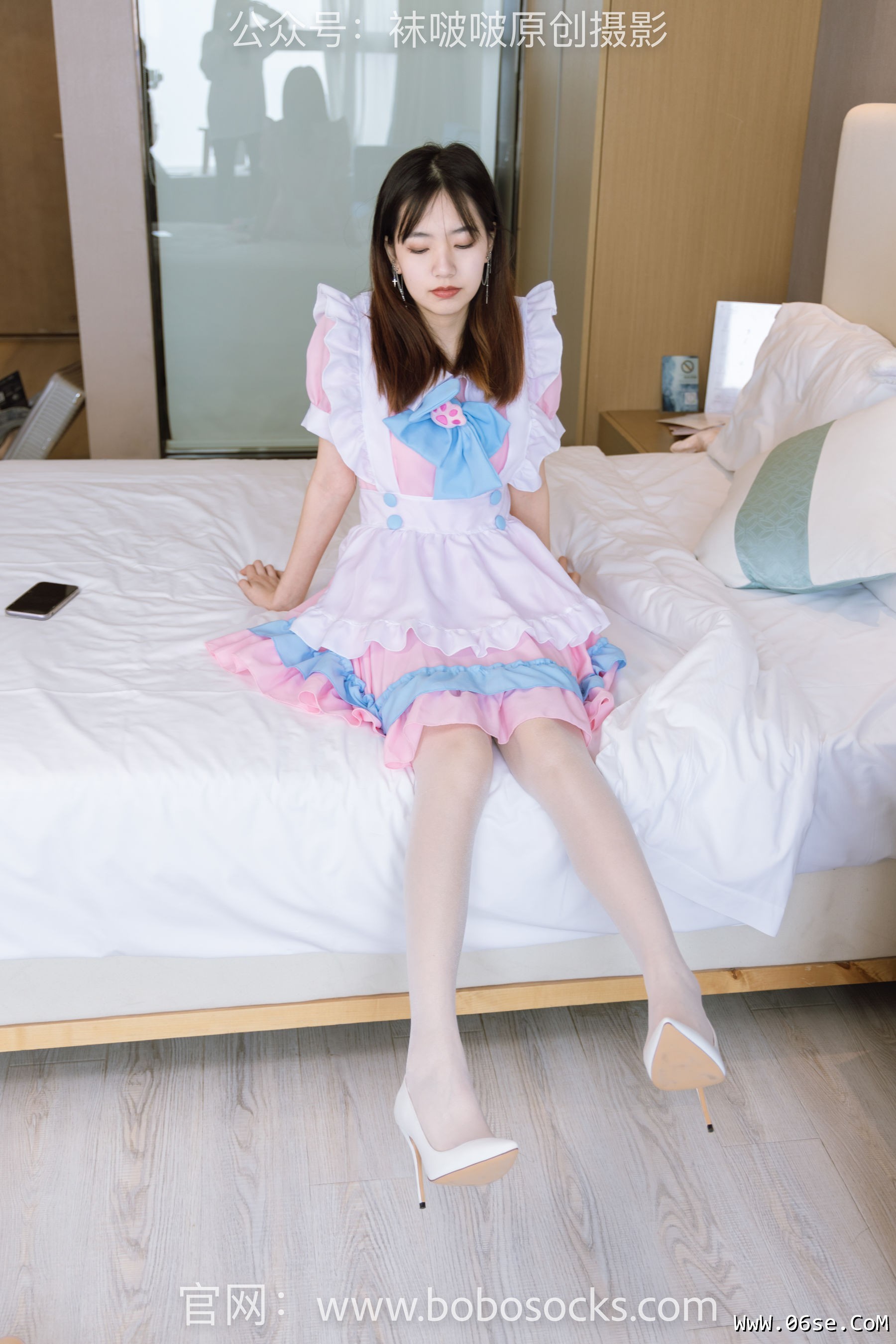 图片[62]-BoBoSocks袜啵啵 No.154 小甜豆-两双高跟鞋、珠光白丝、女仆装[200P]-六色网