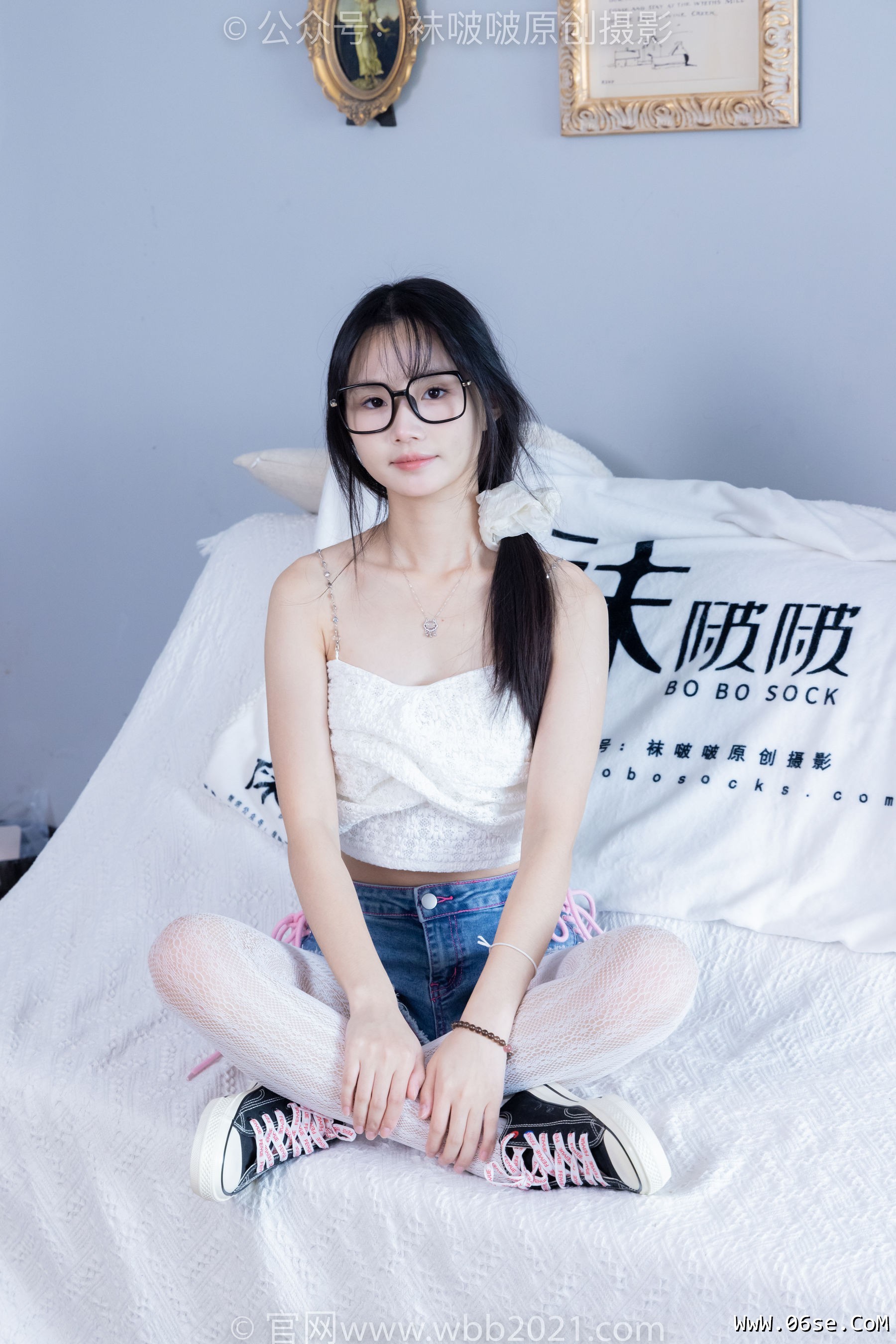 图片[39]-BoBoSocks袜啵啵 No.372 甜甜圈 -板鞋、白色蕾丝袜、可拆卸牛仔裤、裤里丝[140P]-六色网