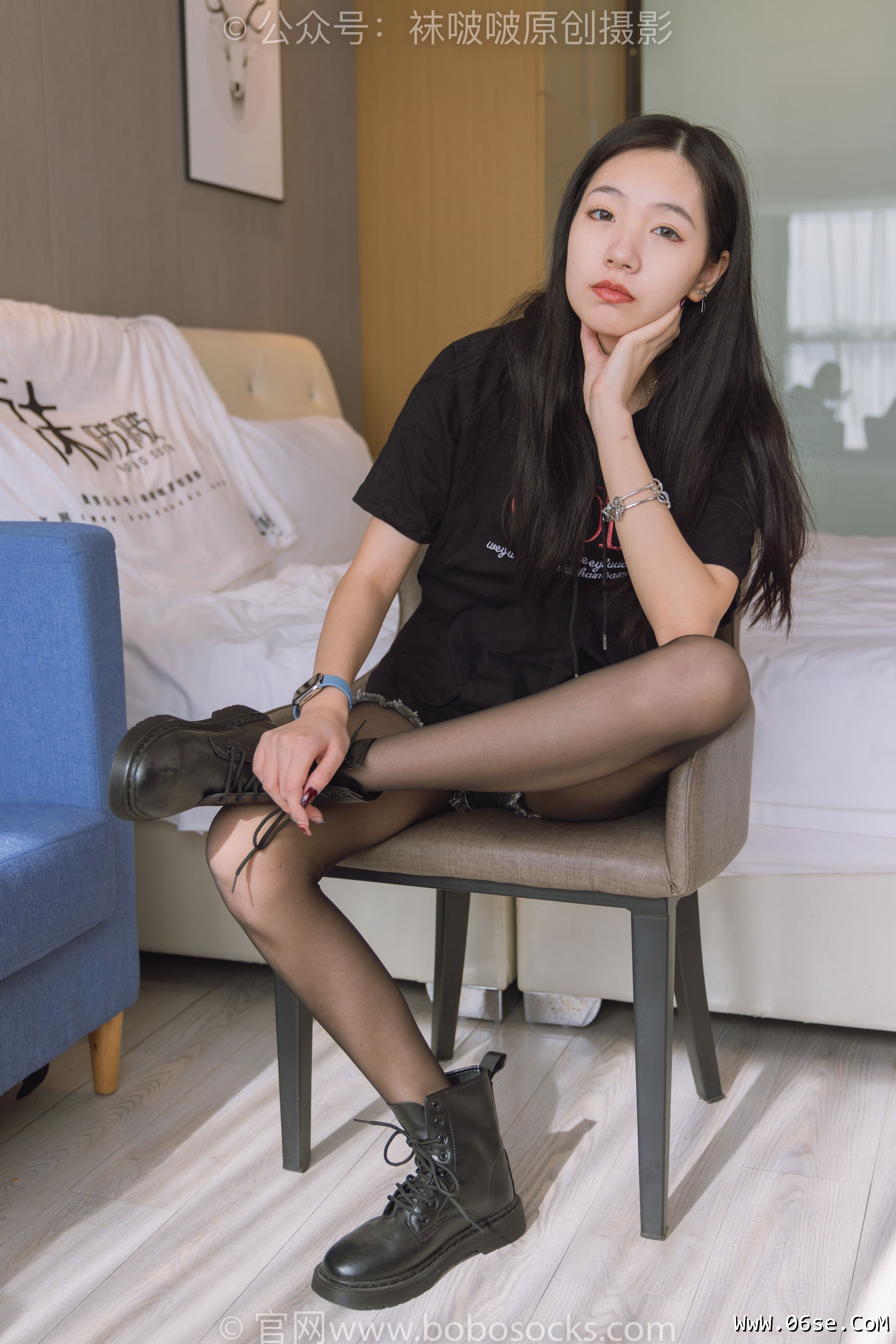 图片[134]-BoBoSocks袜啵啵 No.203 三双靴子、黑丝、网袜[144P]-六色网