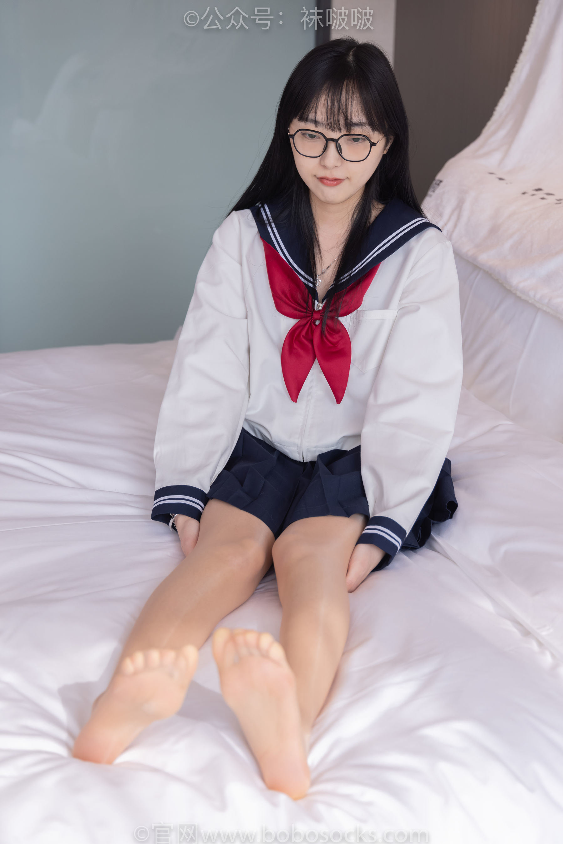 图片[43]-BoBoSocks袜啵啵 积分限定作品005 稚予-JK制服、皮鞋、油亮肉丝、踩蛋糕[133P]-六色网