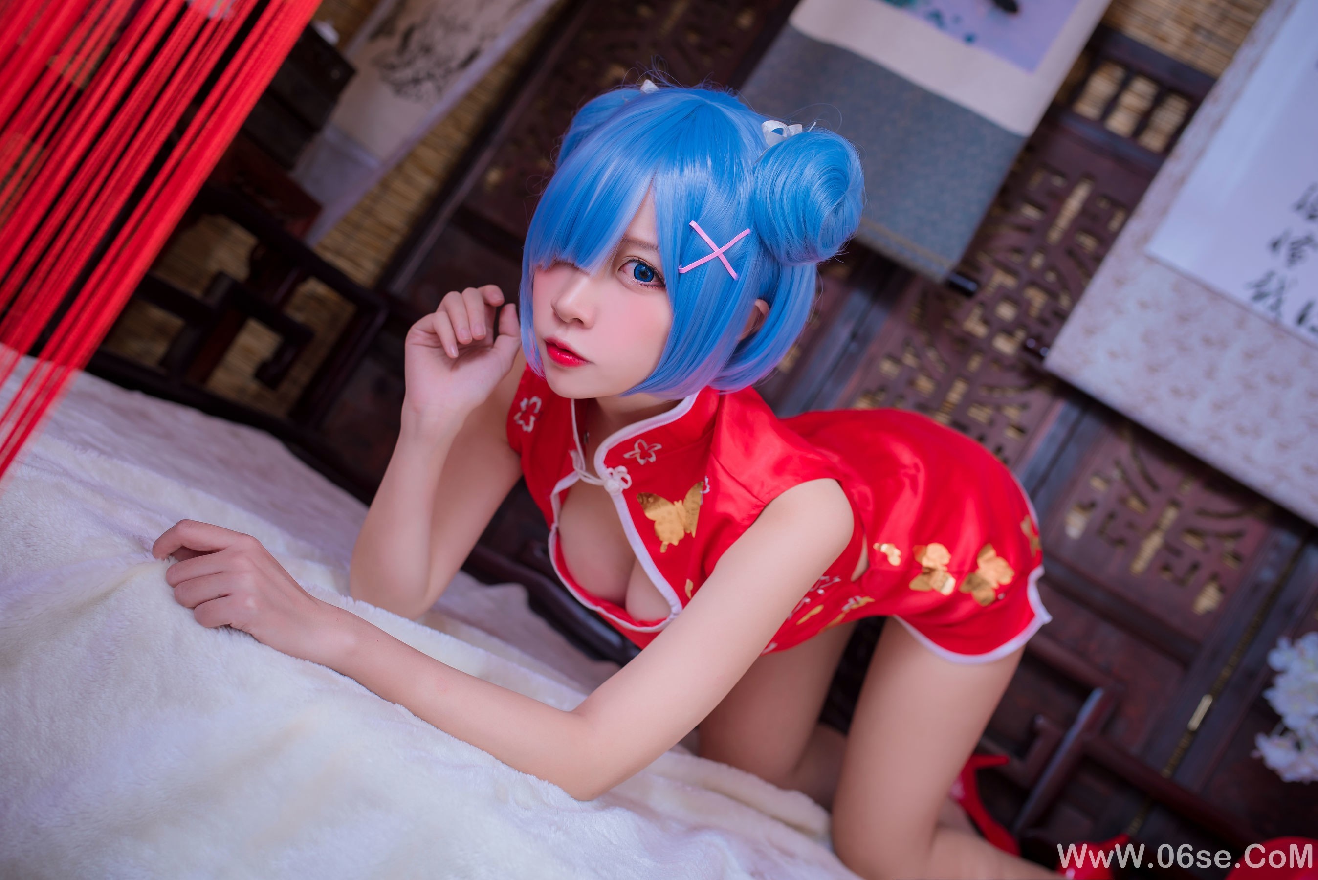 图片[16]-人气Coser二佐Nisa 蕾姆旗袍[30P]-六色网