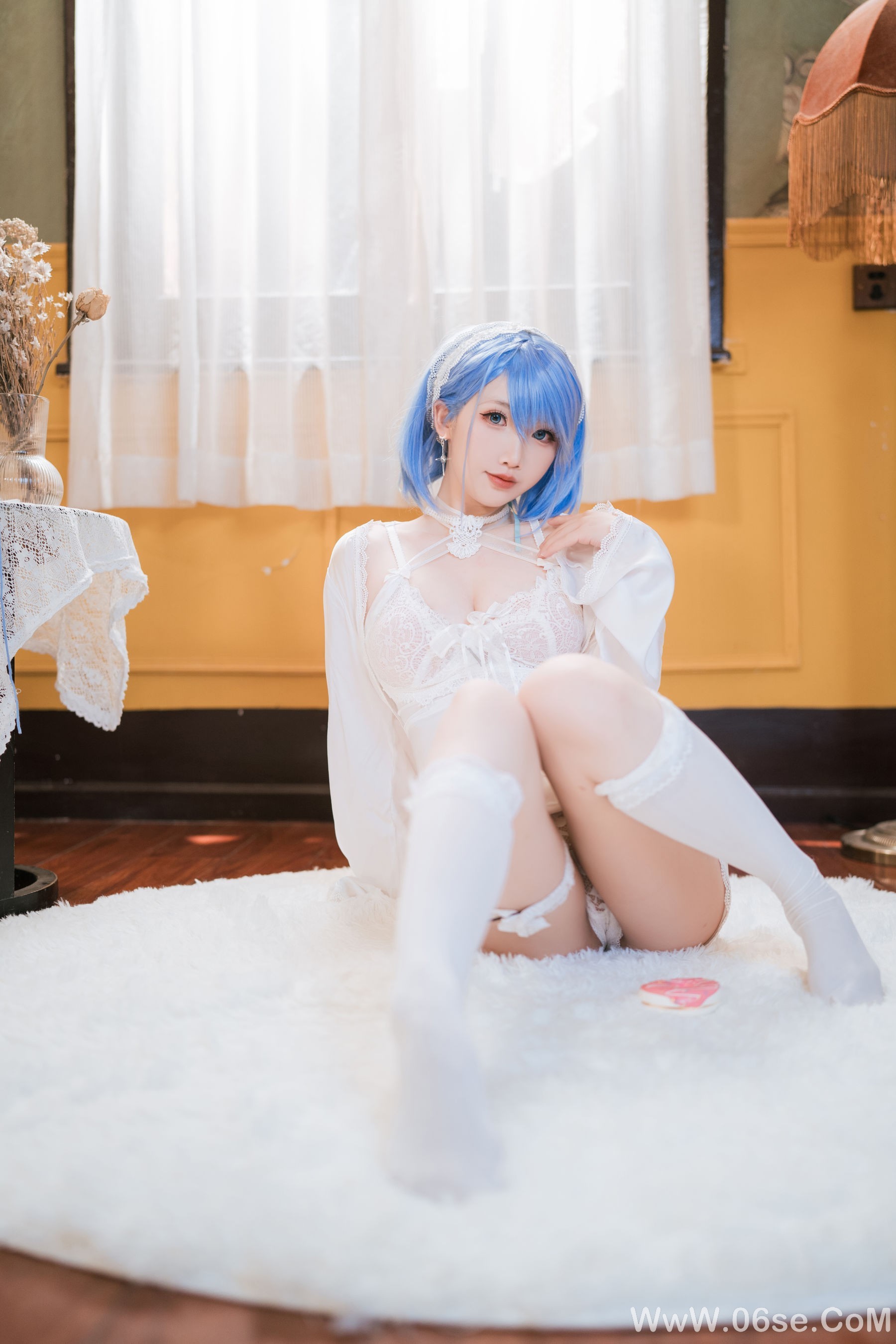 图片[2]-可爱人气Coser 面饼仙儿 – 碧蓝航线 恰巴耶夫睡衣[43P]-六色网
