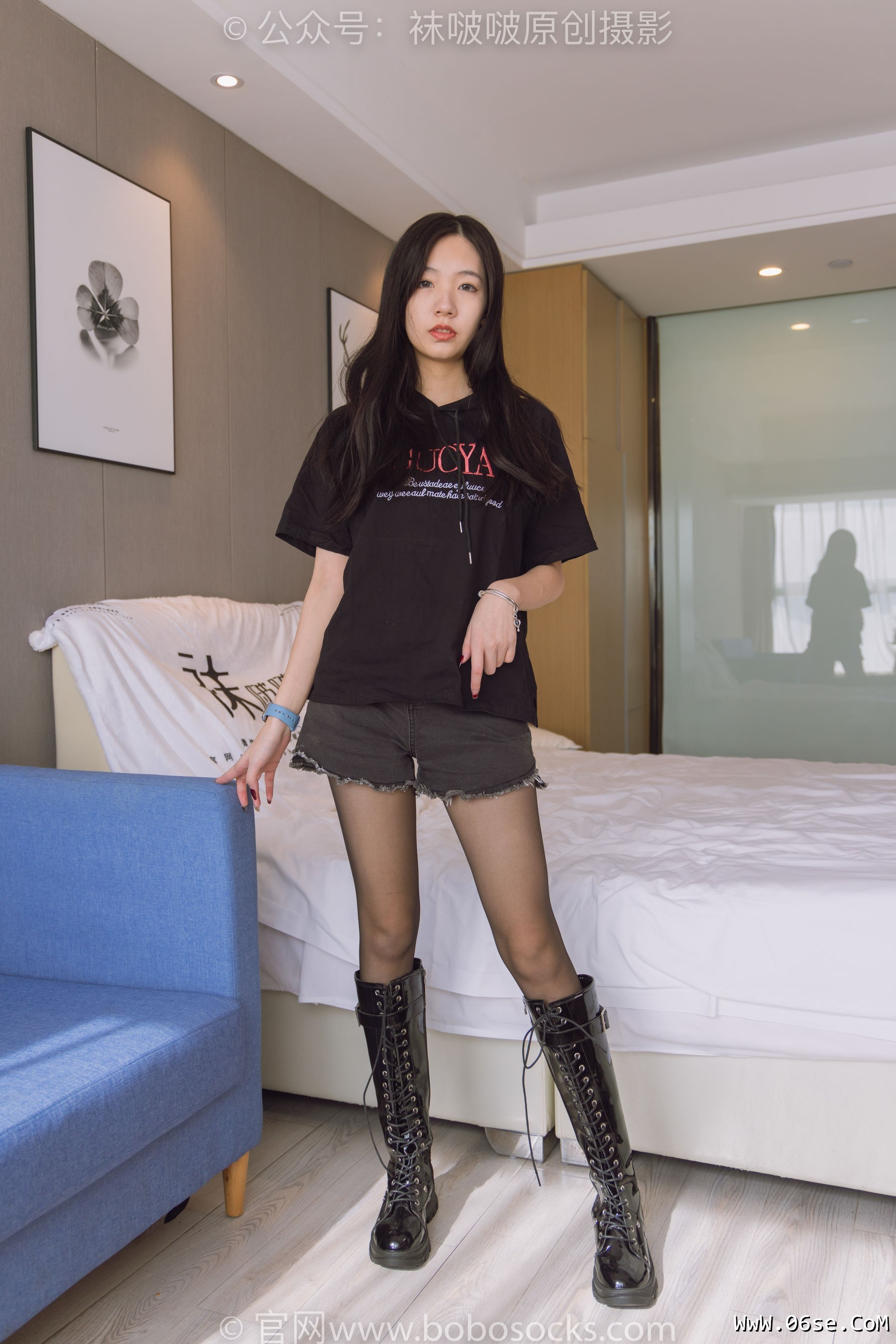 图片[62]-BoBoSocks袜啵啵 No.203 三双靴子、黑丝、网袜[144P]-六色网