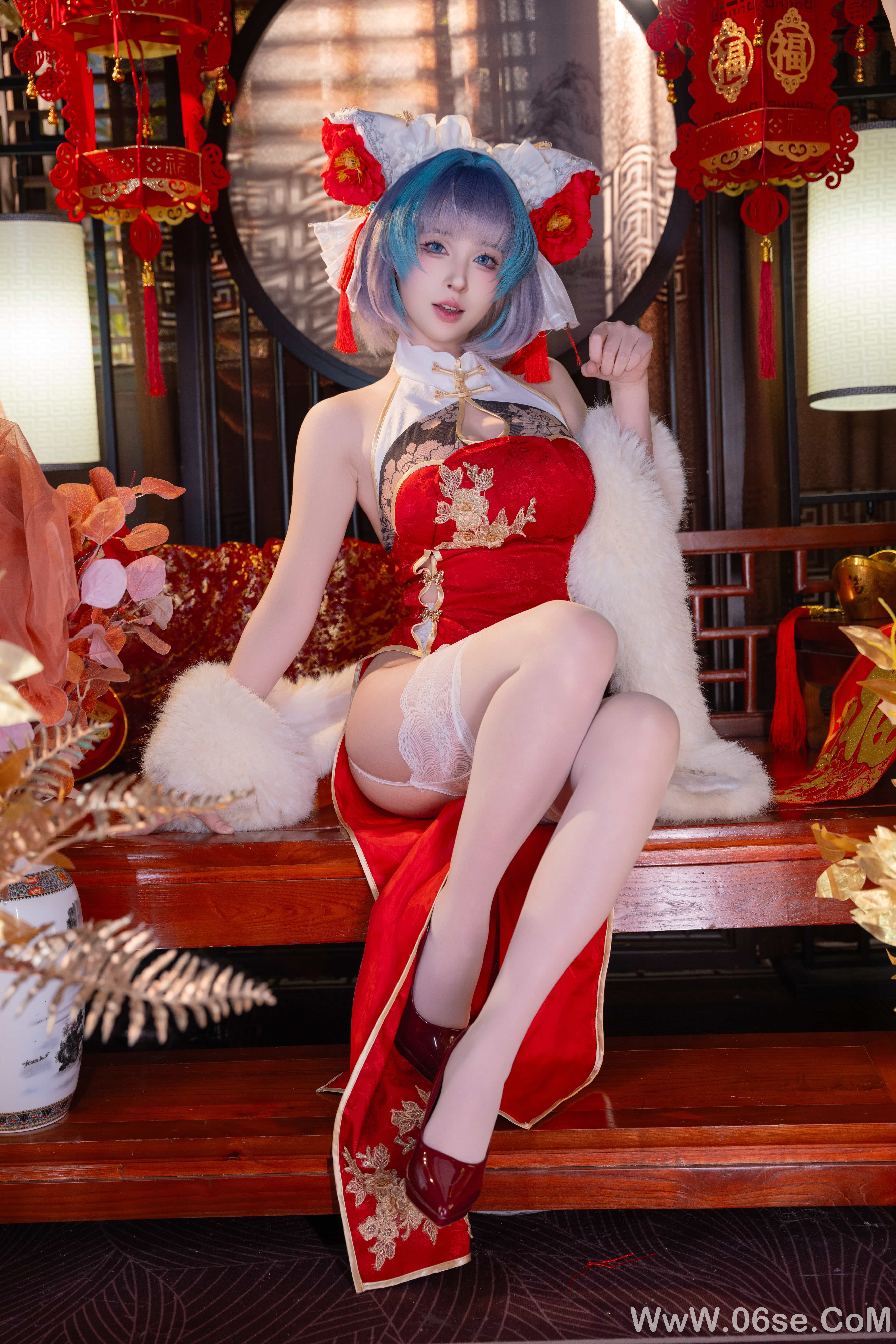 图片[55]-清水由乃 – 碧蓝航线 柴郡 新春旗袍[71P]-六色网