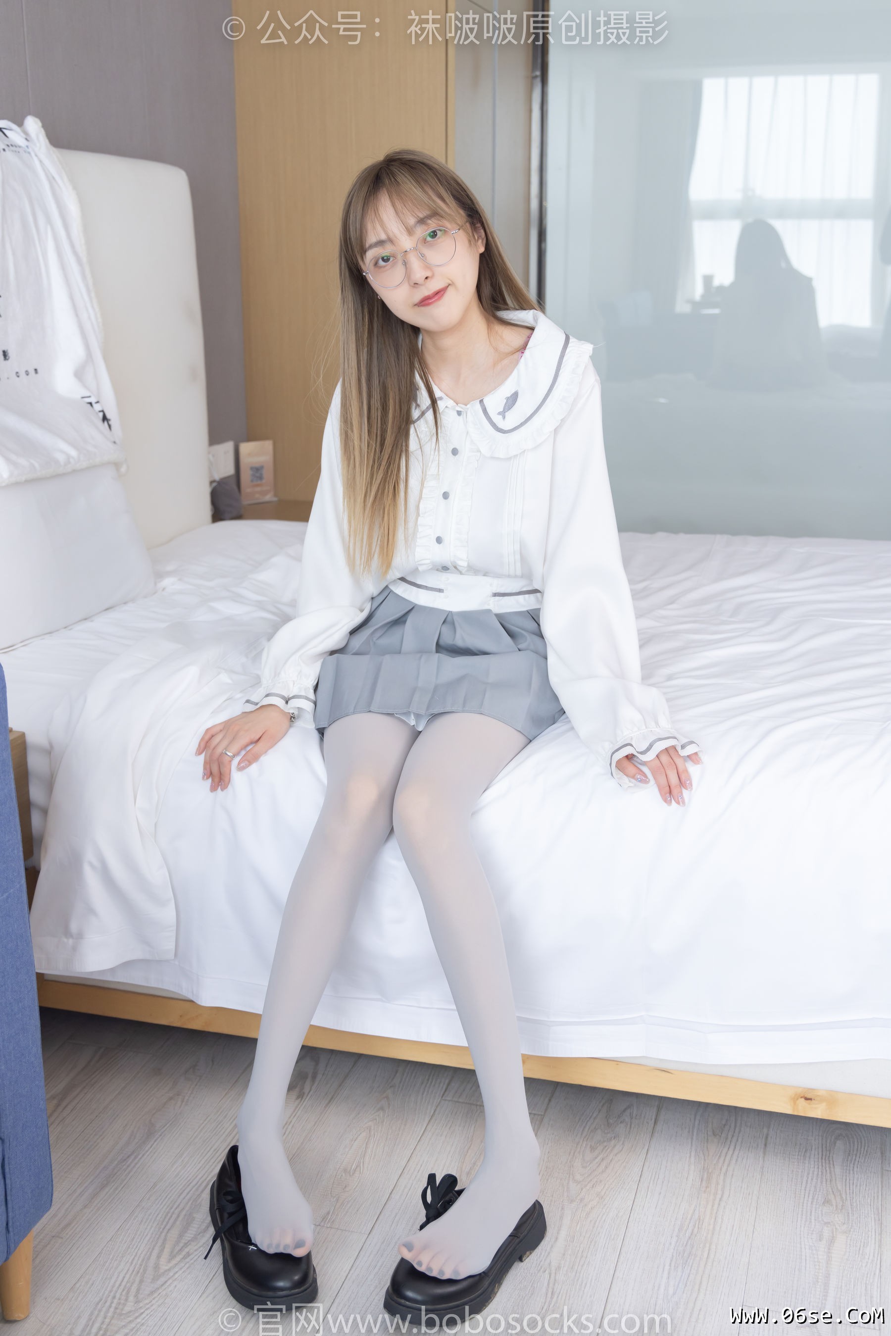 图片[18]-BoBoSocks袜啵啵 No.213 稚予 -黑皮鞋、厚灰丝[140P]-六色网