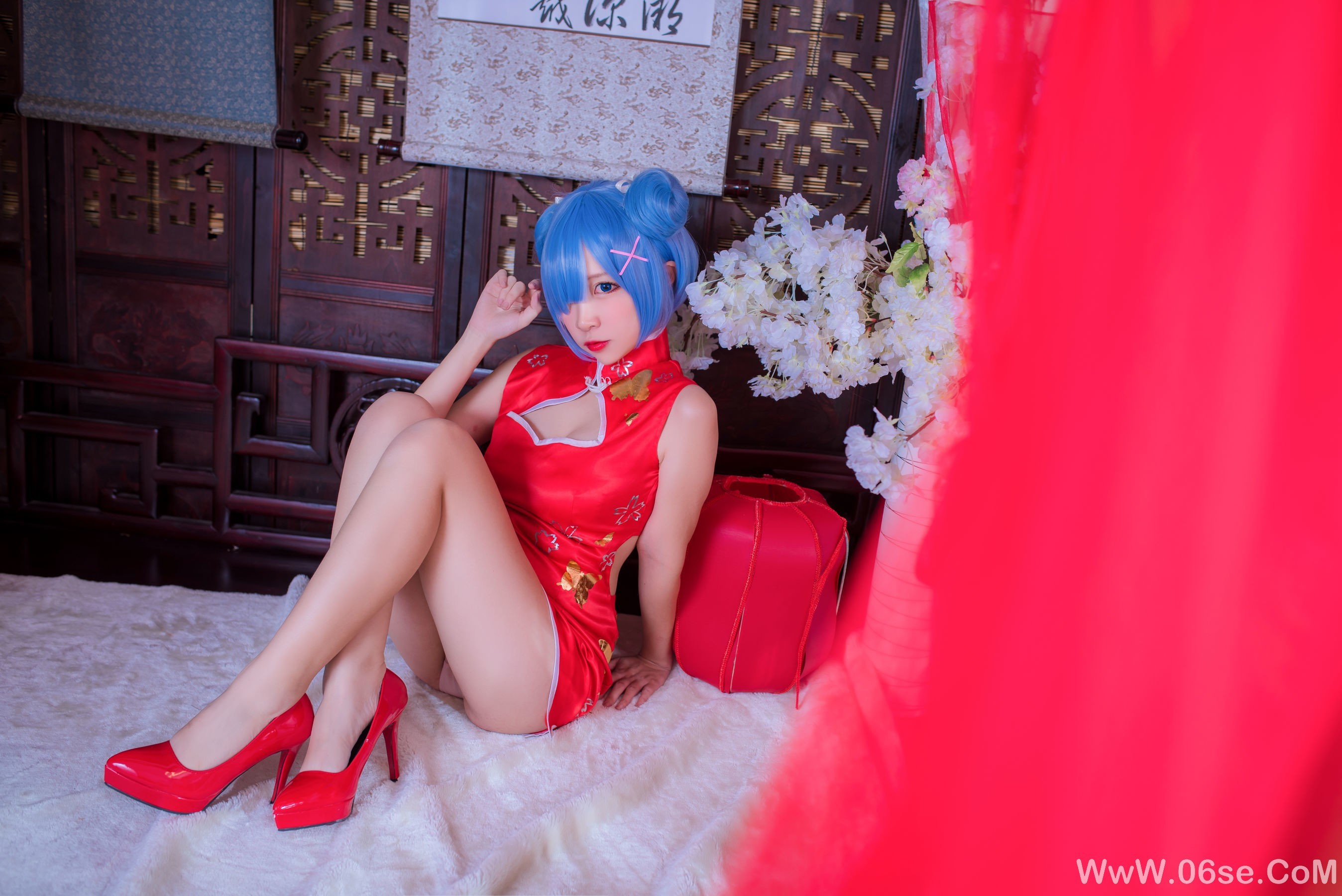 图片[10]-人气Coser二佐Nisa 蕾姆旗袍[30P]-六色网